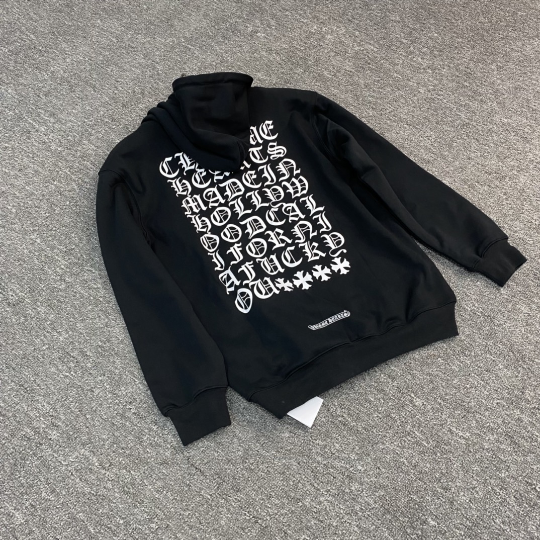 Chrome Hearts Classic Sanskrit Letter Zip-Up SweatshirtMade of 42-count 380g pure cotton, featuring a custom antique silver zipper pull, imported ink printing for a three-dimensional effect, complex colors, and high cost. Perfectly customized to ord