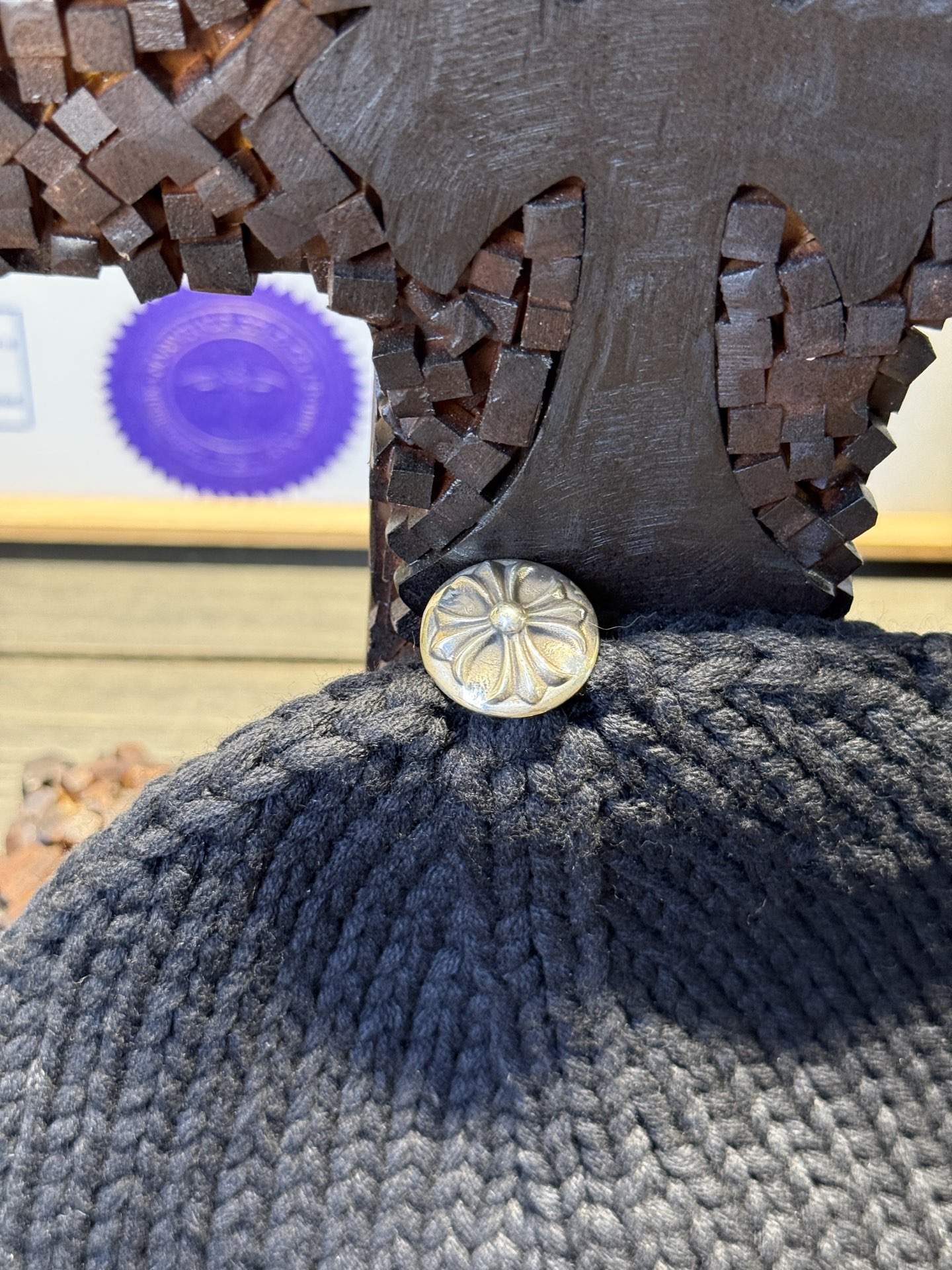Customer order: Double 10 gold beanie with sterling silver buckle and premium car emblem.