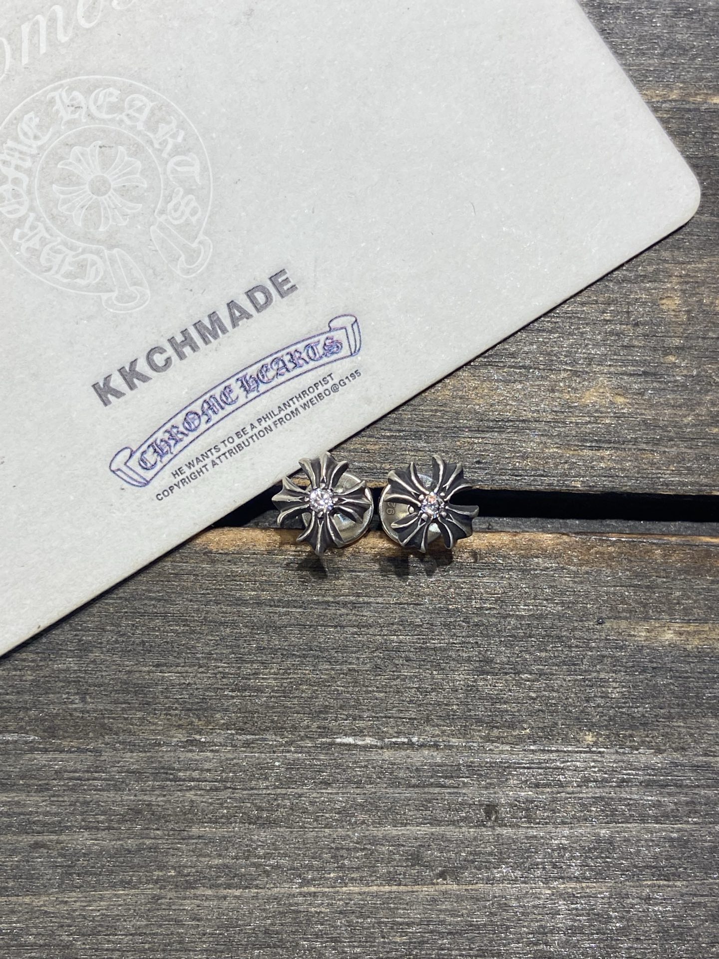 Customer order 🔝 Single diamond square cross flower earrings VVS setting