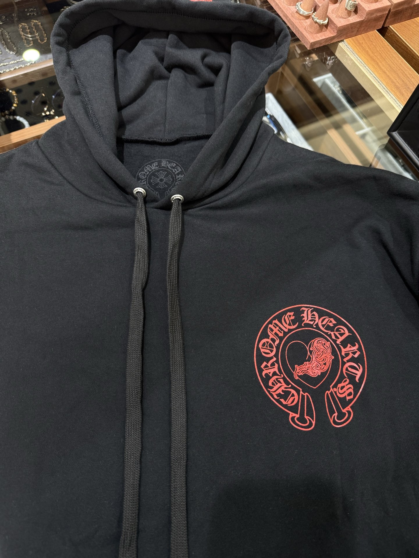 Chrome Hearts x Deadly Doll Limited Edition Red Horseshoe HoodieSize: S M L XL