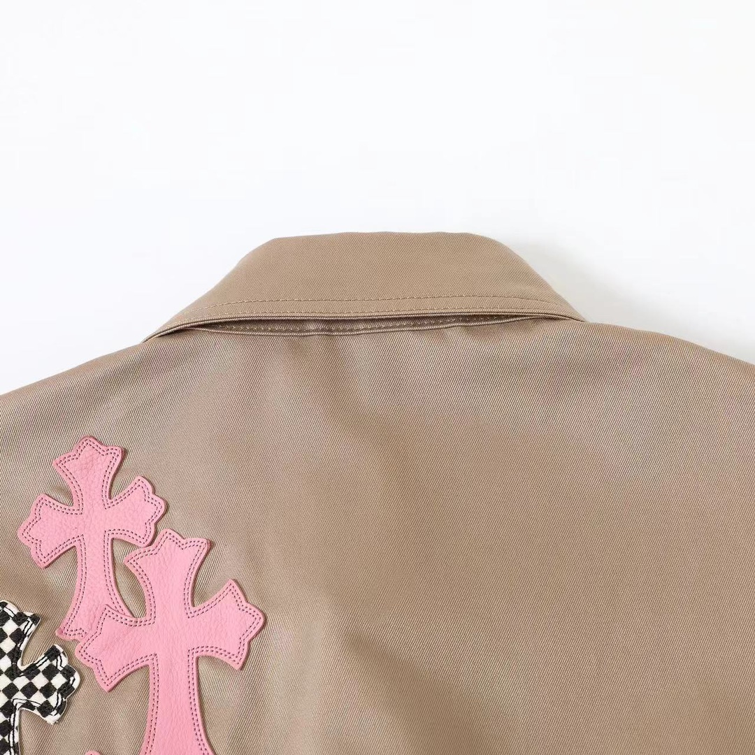 CH pink khaki checkered work jacket