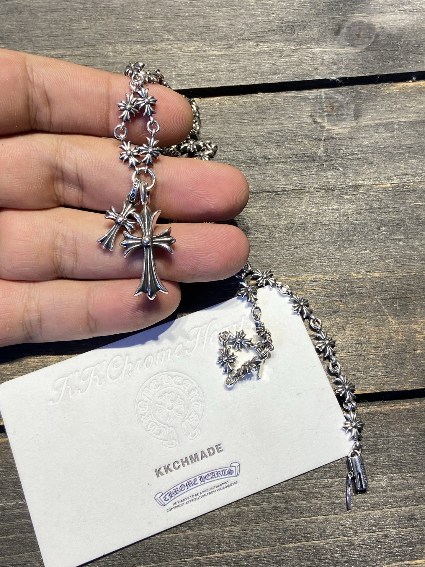 Customer order 🔝Tiny BBF double cross binding cross flower chain
