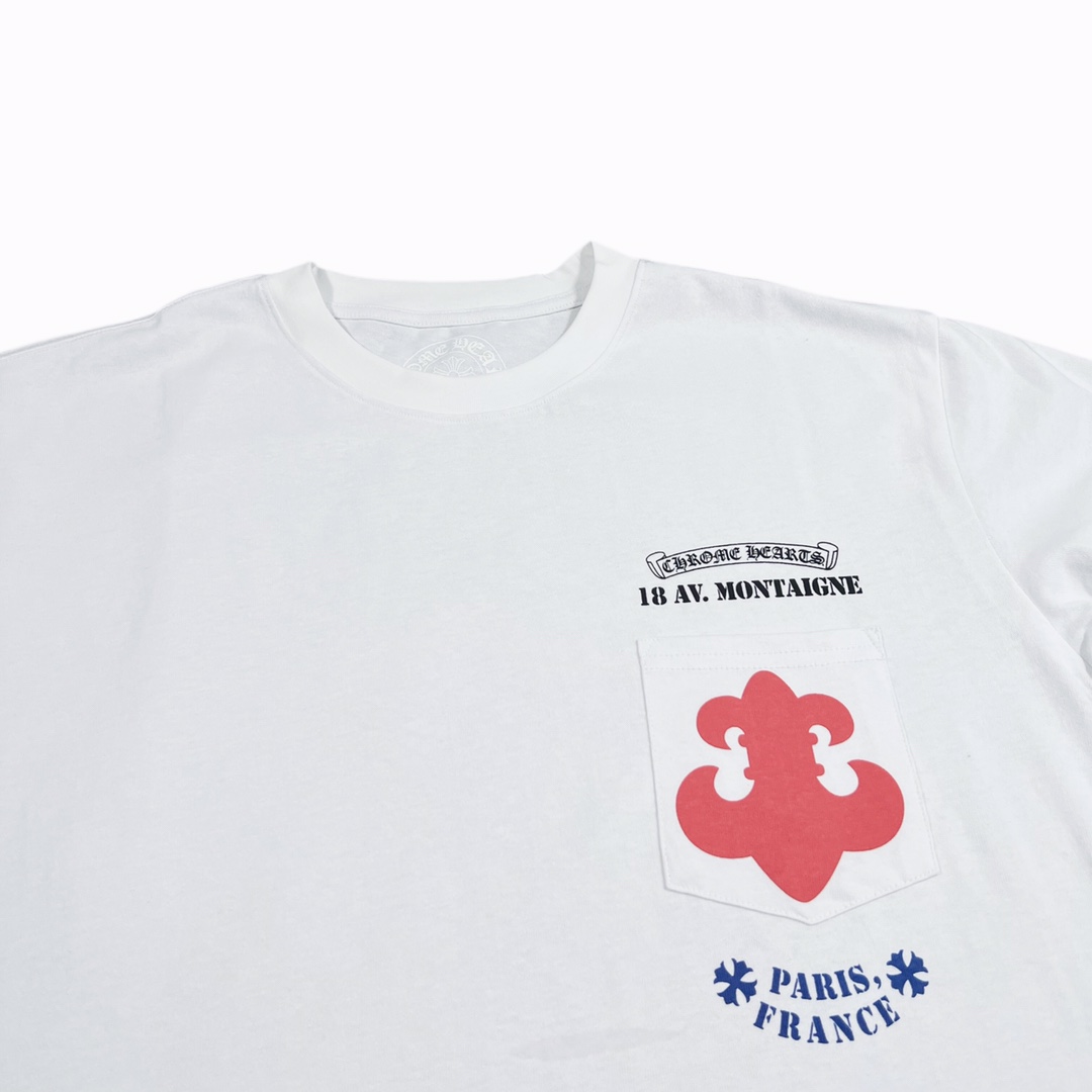 Chrome Hearts Paris Store Exclusive: Red Scout Floral Long-Sleeve T-ShirtThis T-shirt is made of custom-woven and dyed 210g pure cotton plain weave high-density fabric. The all-over print uses the same thermosetting ink material; the ink setting ma