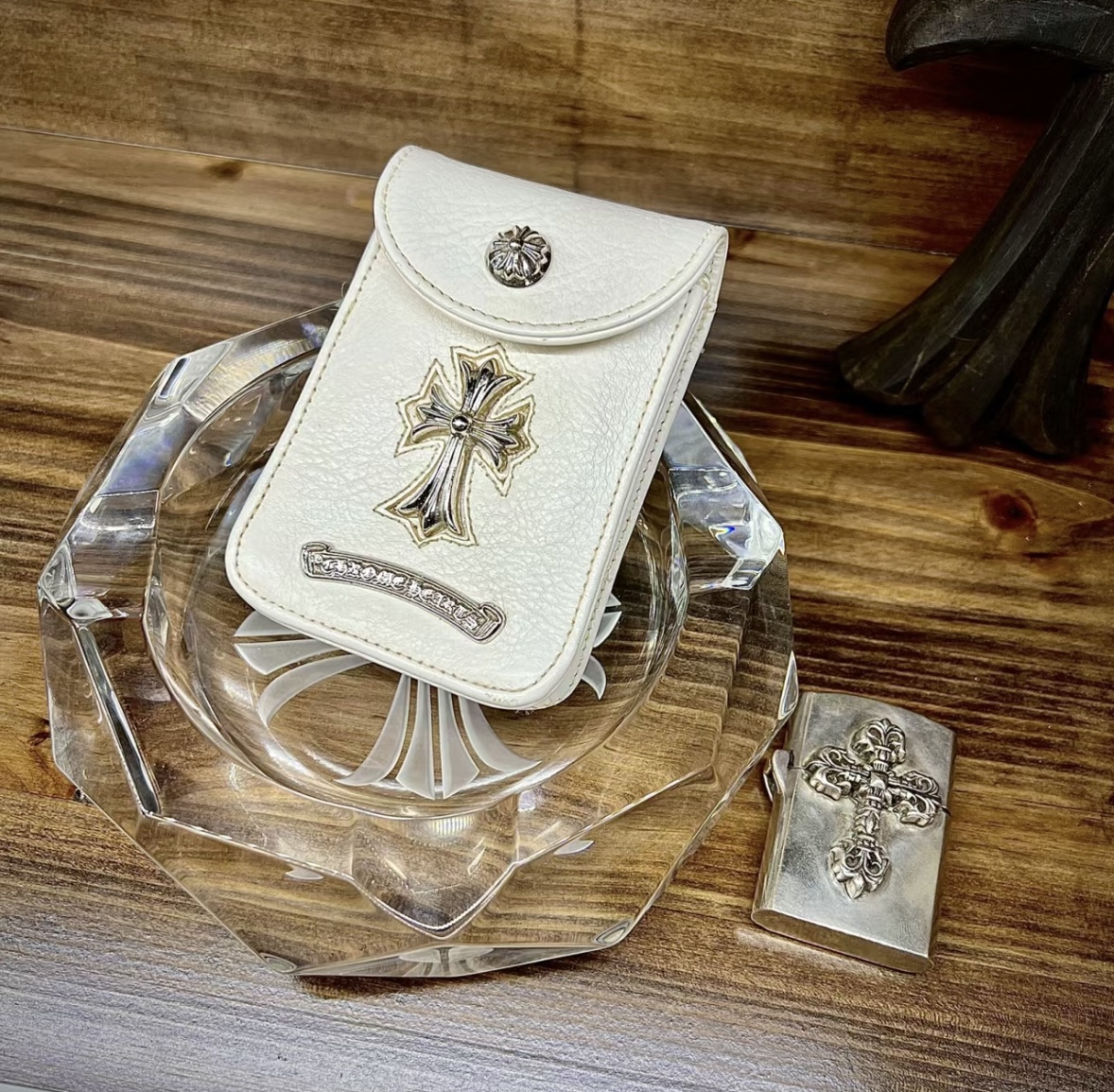 Chrome Hearts Flame Cross Lighter Case