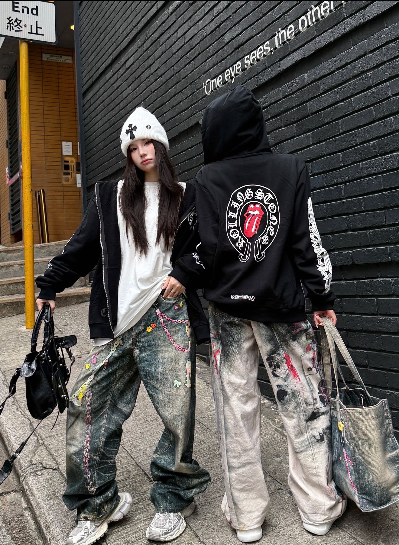 Chrome Hearts Rolling Stone Red Tongue Collaboration Zip-Up HoodieSizes: S M L XL