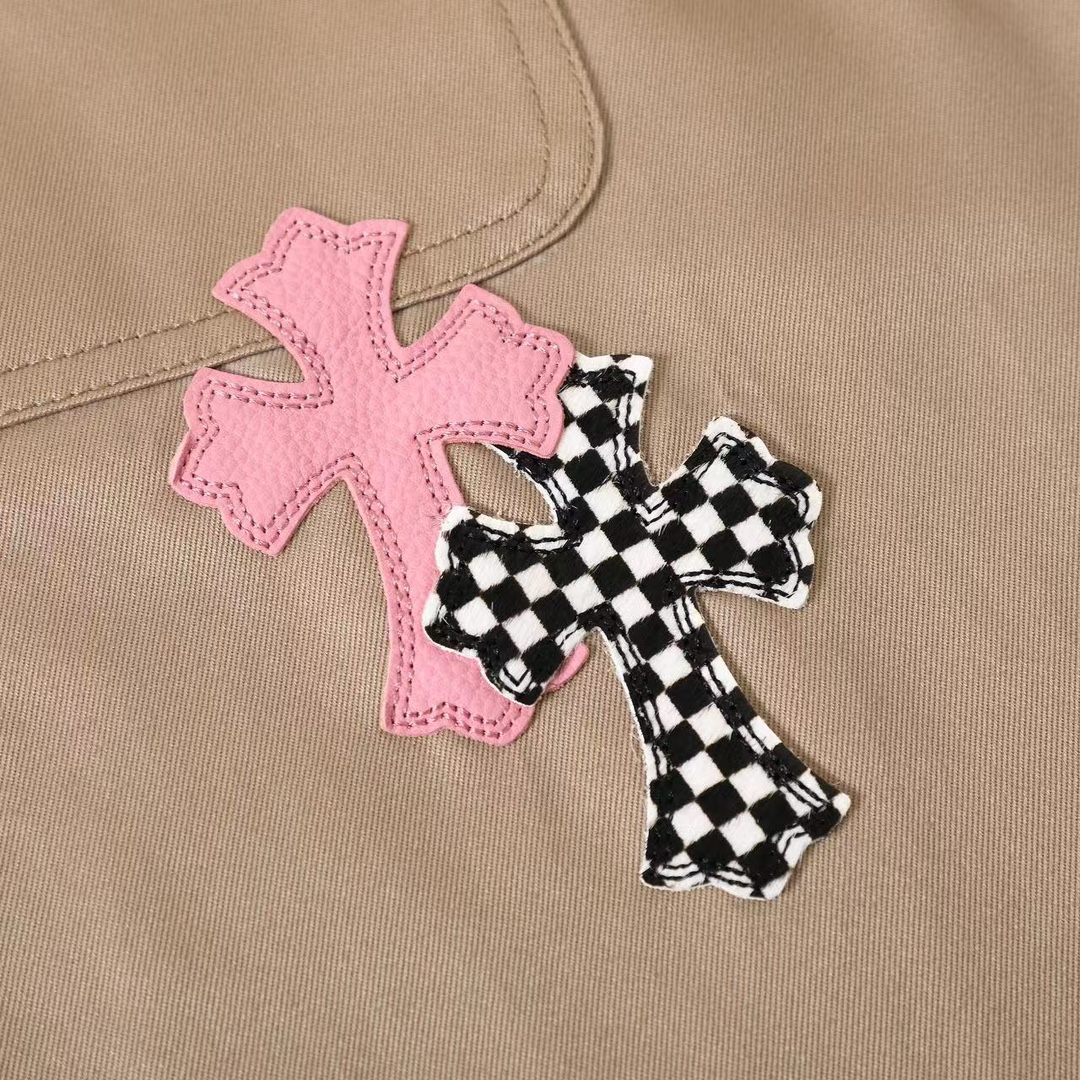 CH pink khaki checkered work jacket