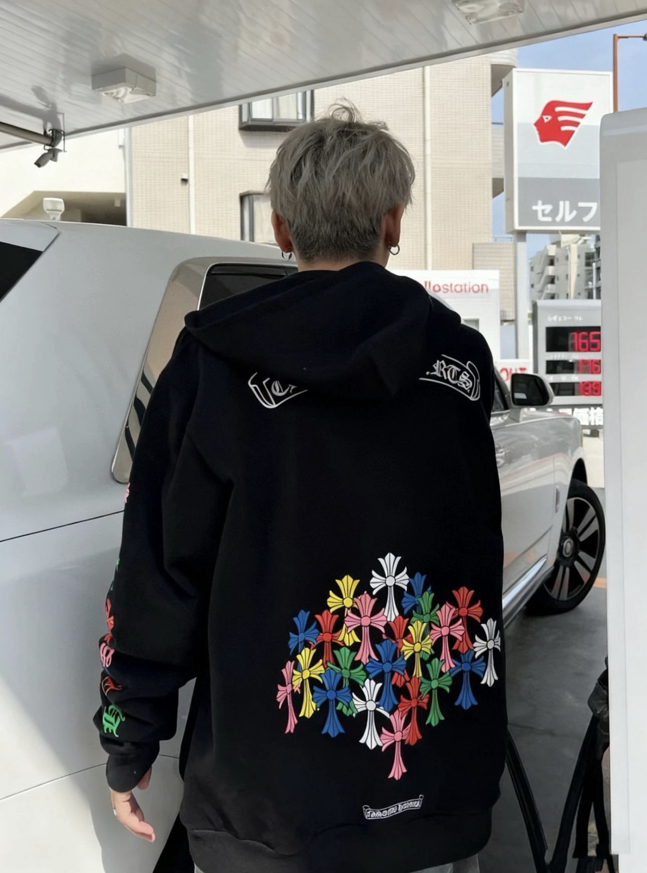 Chrome Hearts Rainbow Phantom Cross Black Zip-Up HoodieSize: S M L XL