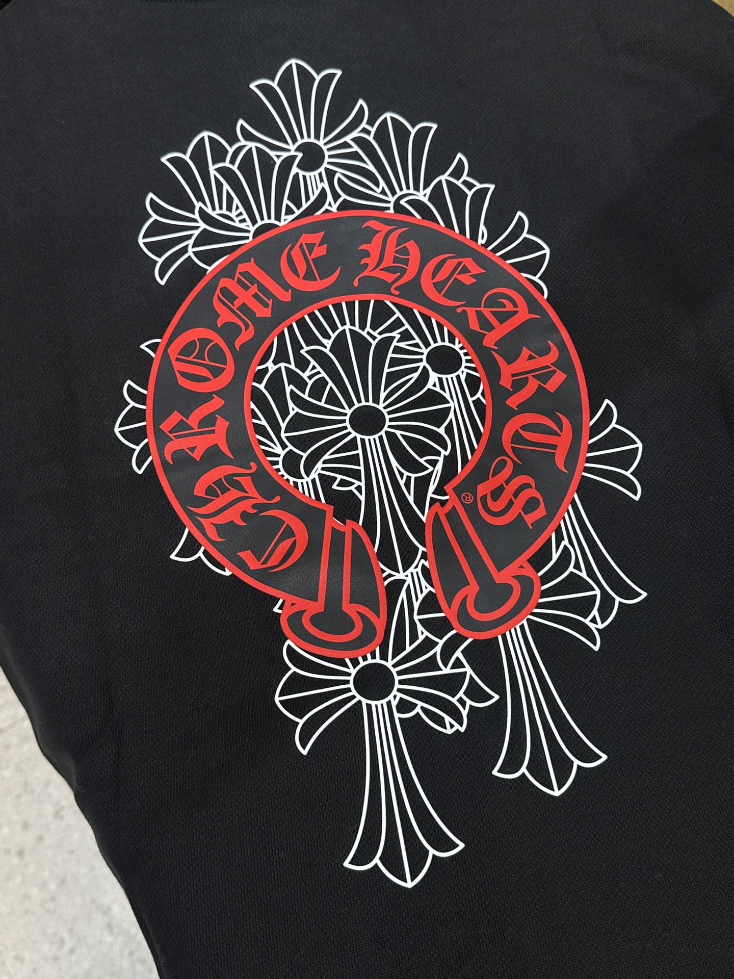 Chrome Hearts Red Horseshoe Phantom Cross Print Zip-Up Sweatshirt JacketSize: S M L XL