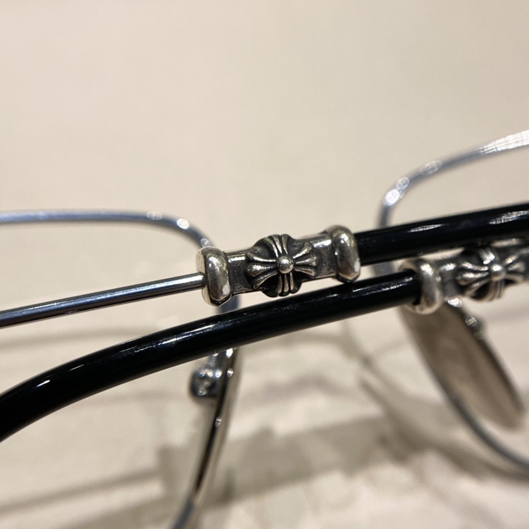 Chrome Hearts BUBBA II-A Black & Silver Limited Edition EyewearOriginal Top-Tier Version, 1:1 Silver Accessories, Supplied from Overseas Imports, Engraving Details, Flawless