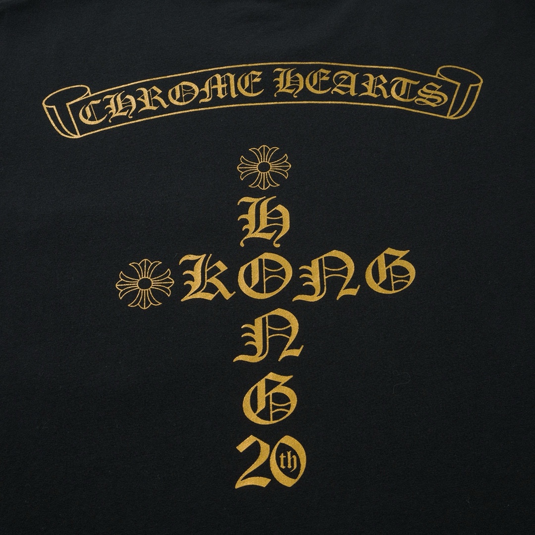 CH Hong Kong Exclusive Gold Glitter Short-Sleeve T-ShirtOriginal Design, Top-Tier Details, 1:1 Custom-Made to Y Version, Unisex, Sizes S-XL