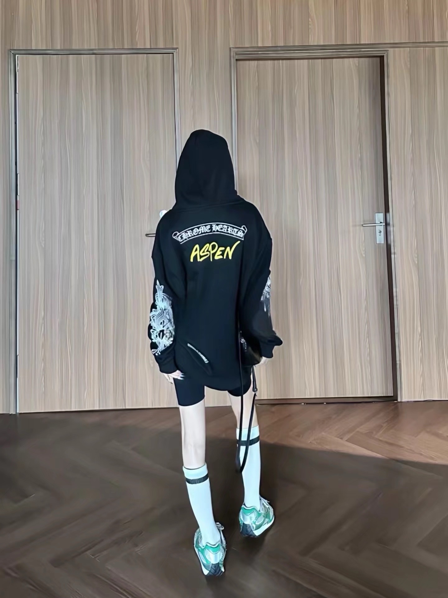 Chrome Hearts Aspen Limited Edition Graffiti Scroll Floral Sleeve Zipper HoodieSize: S M L XL