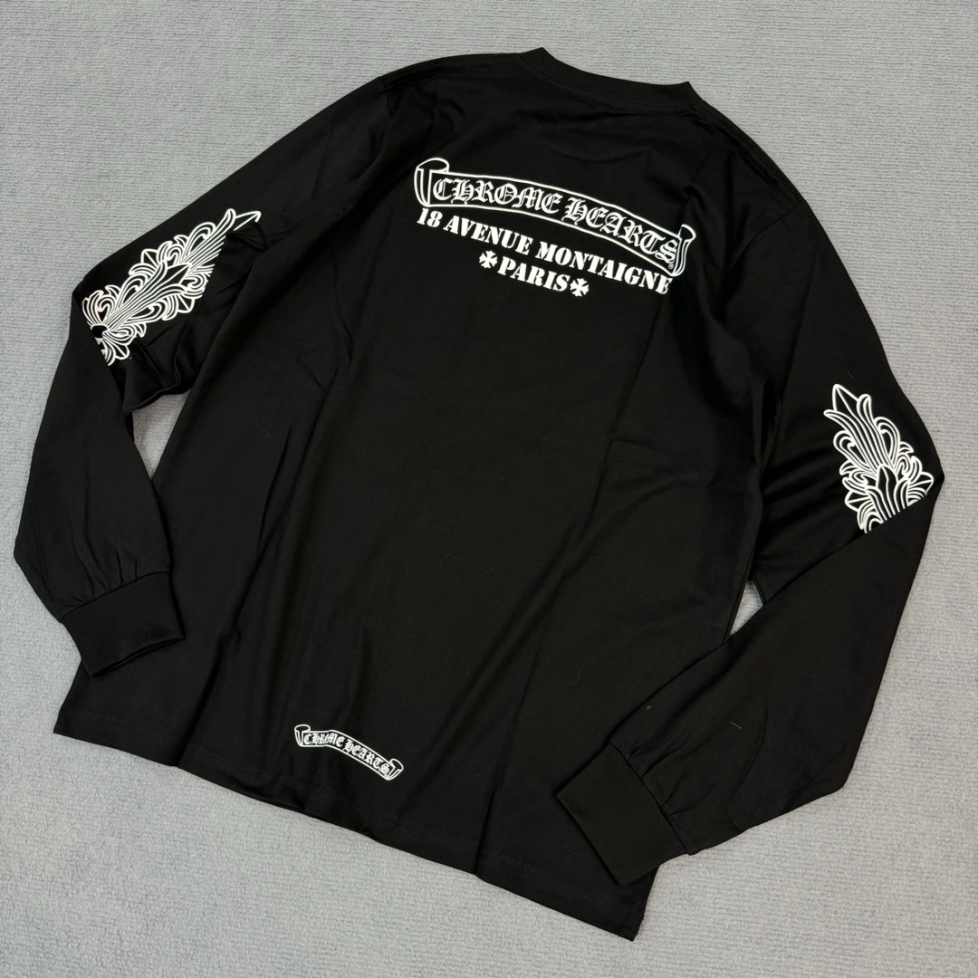Chrome Hearts CH City Limited Edition Long-Sleeve Shirt. Made with 180g pure cotton fabric, finished with imported ink 3D printing. Distinguishes from other versions on the market with incorrect color matching. In stock and ready to ship.Sizes: S, M
