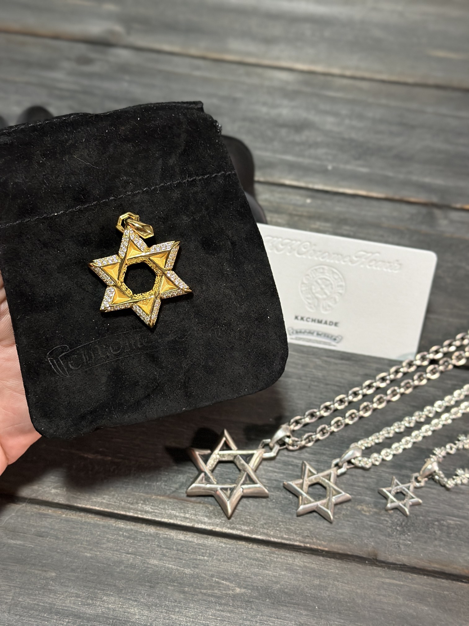 A family photo with a six-pointed star