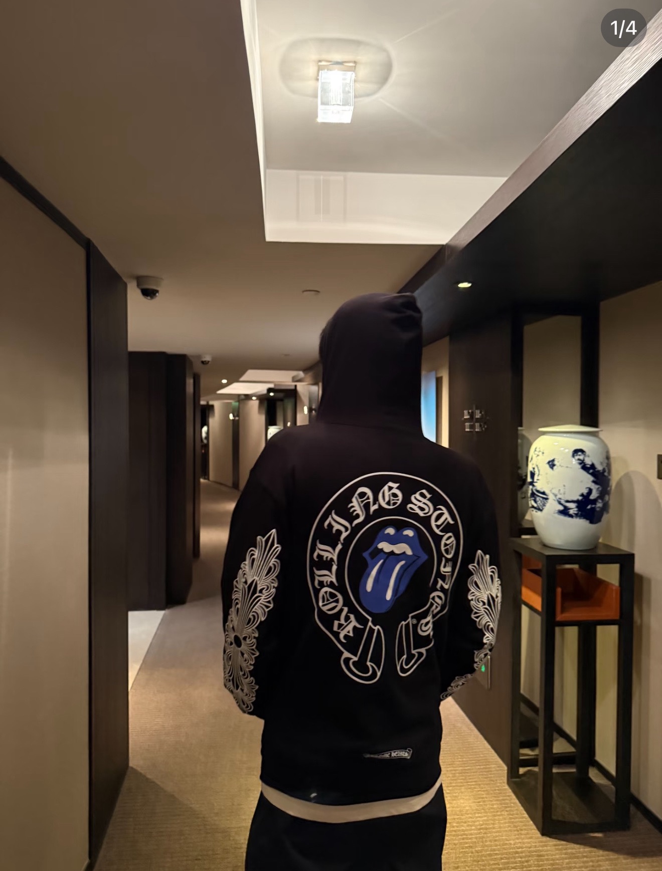 Chrome Hearts Rolling Stone Blue Tongue Collaboration Zip-Up HoodieSizes: S M L XL