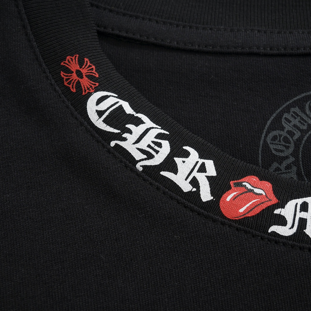 CH Chrome Hearts Las Vegas Limited Edition Rolling Stones T-ShirtMaterial: 200g 21S fine cotton plain weave. Printing involves nearly ten film prints, all using imported materials and produced on an oval machine to ensure stability. Custom silver la