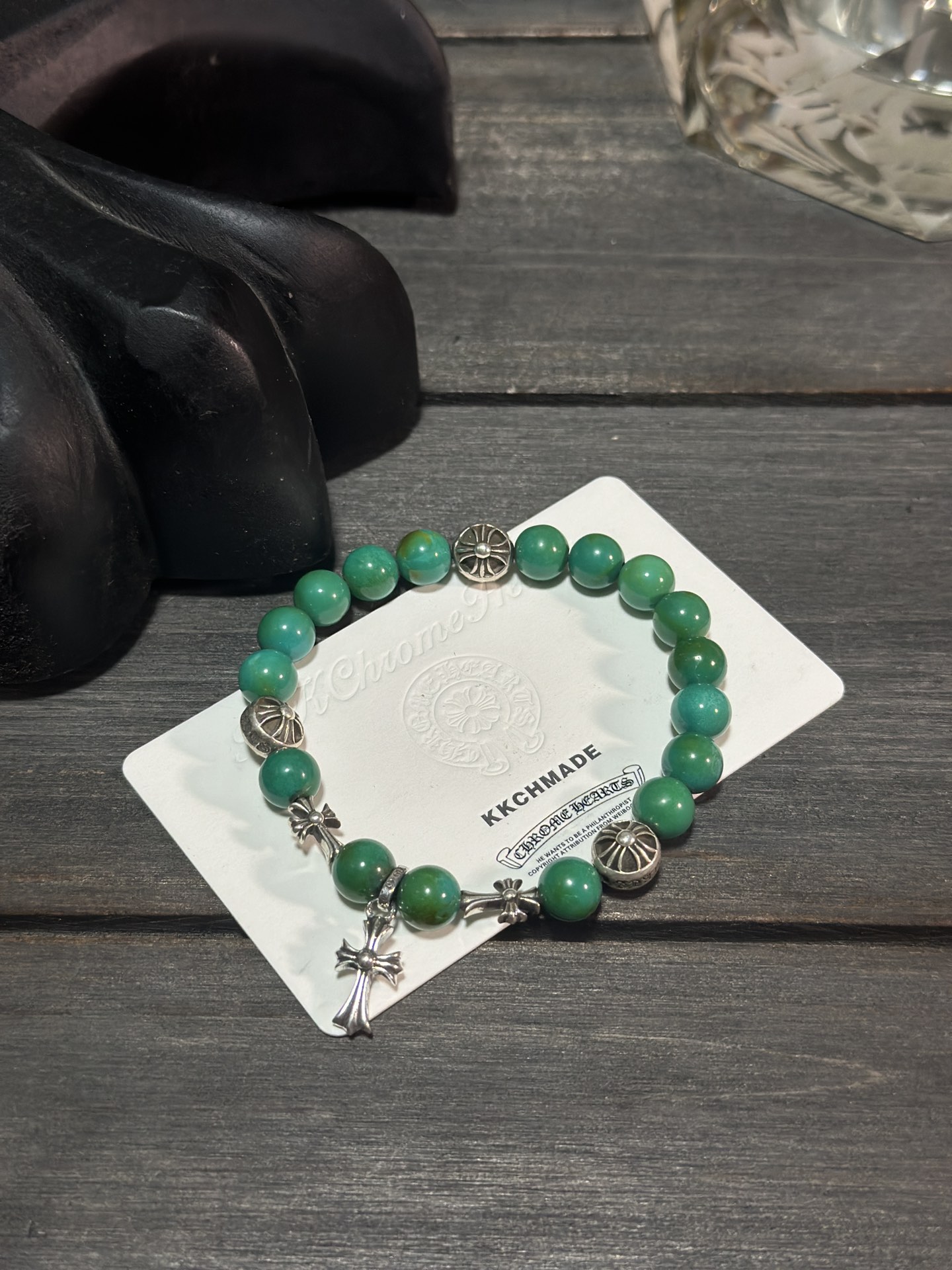 Hot Selling Item: Turquoise 3-Bead Cross Bracelet