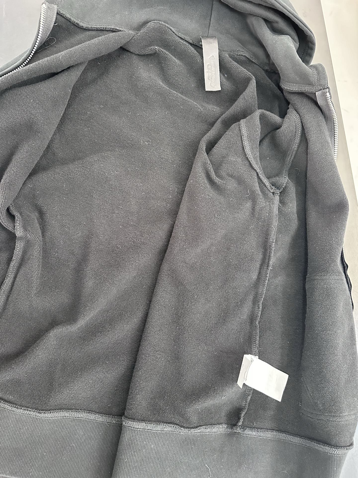 Chrome Hearts Black Handcrafted Double-Arm Vine-Patterned Leather Sweatshirt JacketSizes: XS-XLHardware: White Brass Plated Silver/925 Silver