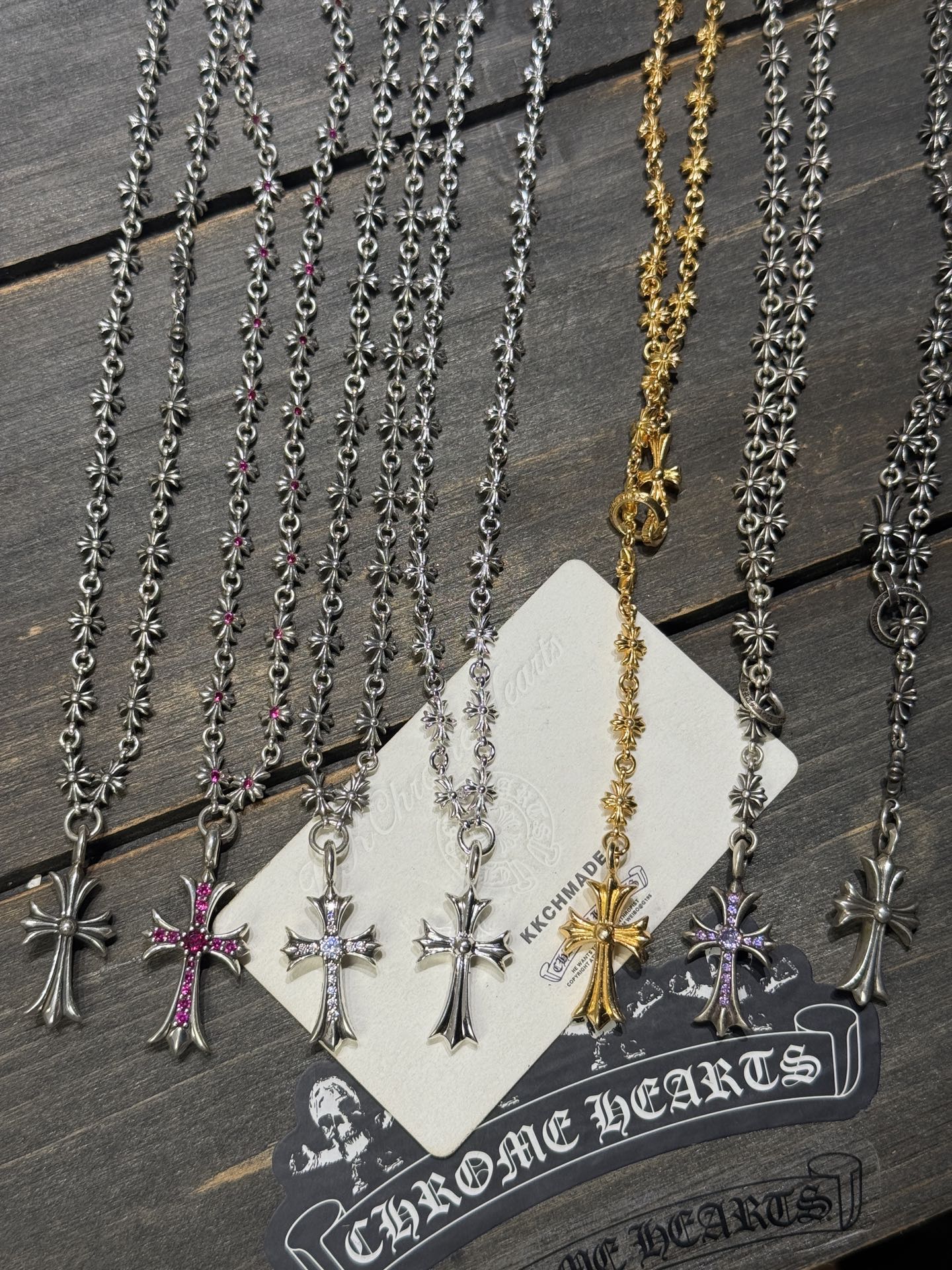 Tiny E cross chain family photo 🈴Binding/Adjustable chain