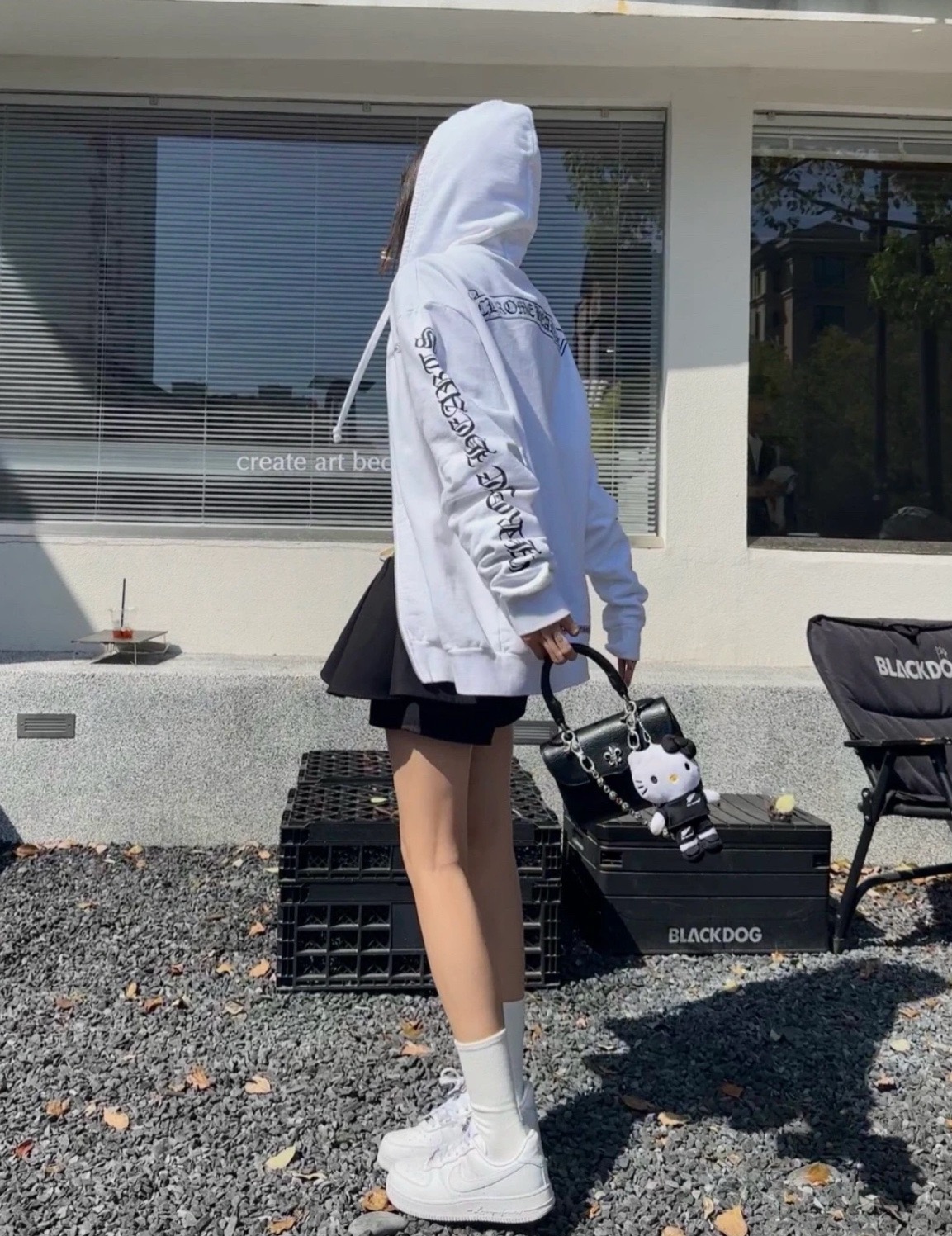 Chrome Hearts White Zip-Up Jacket with Sanskrit LogoSize: S M L XL