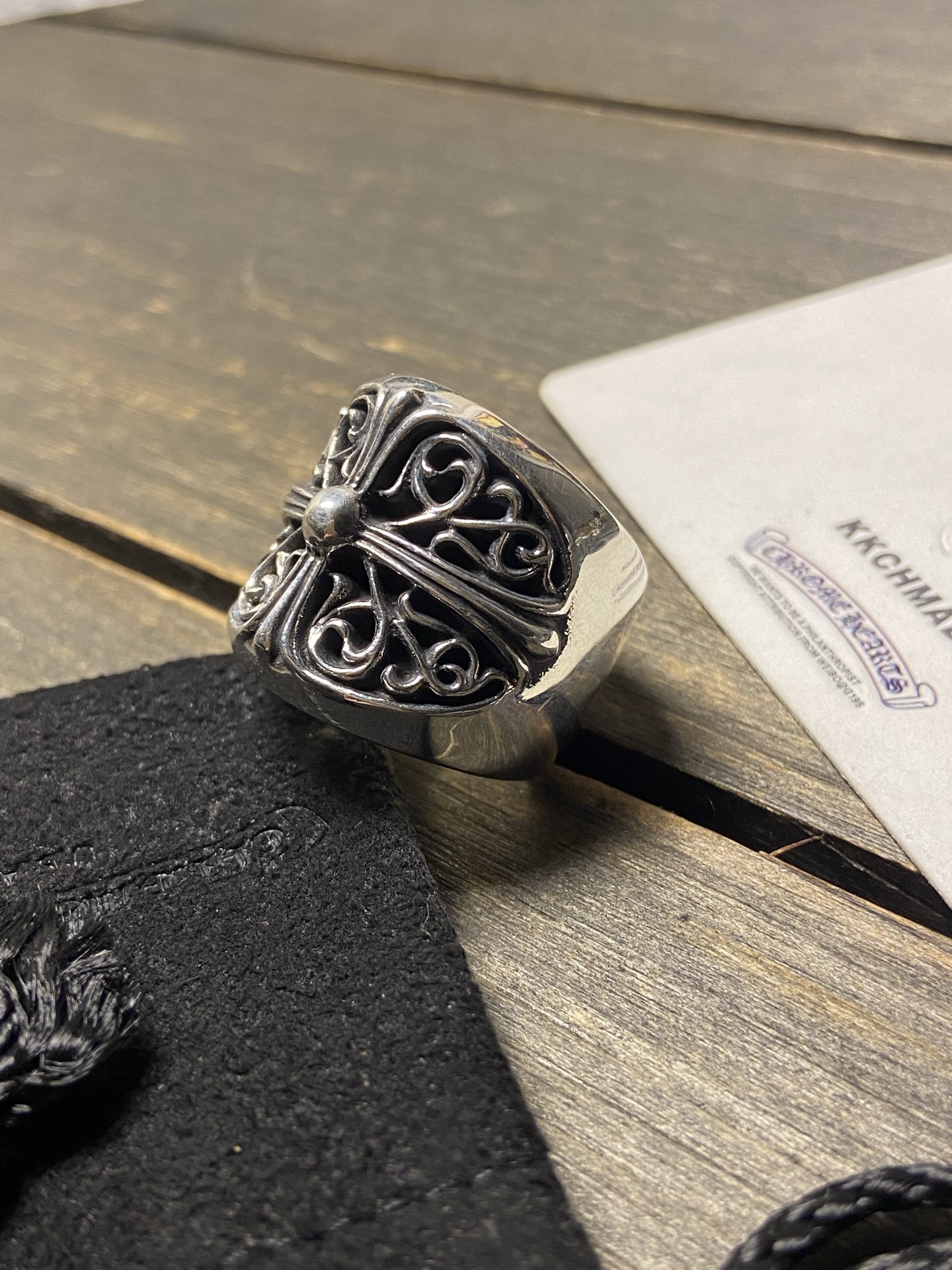 Oval cross vine ring, all sizes in stock.