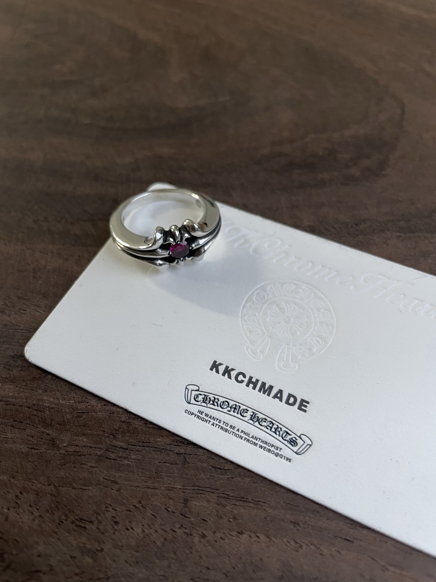 Customer order: SKT ring with red diamond setting