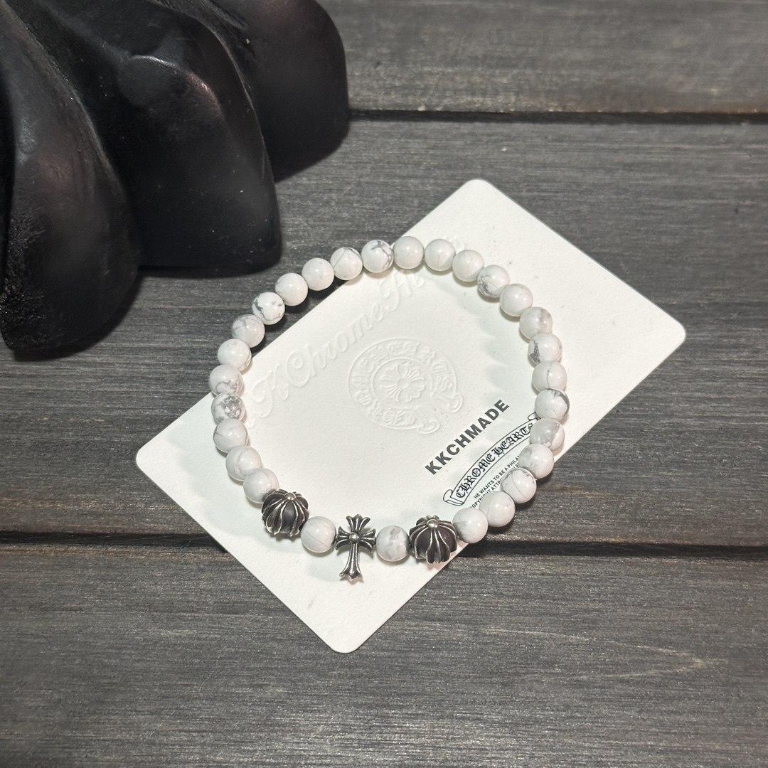 Hot-selling white agate 3-bead bracelet