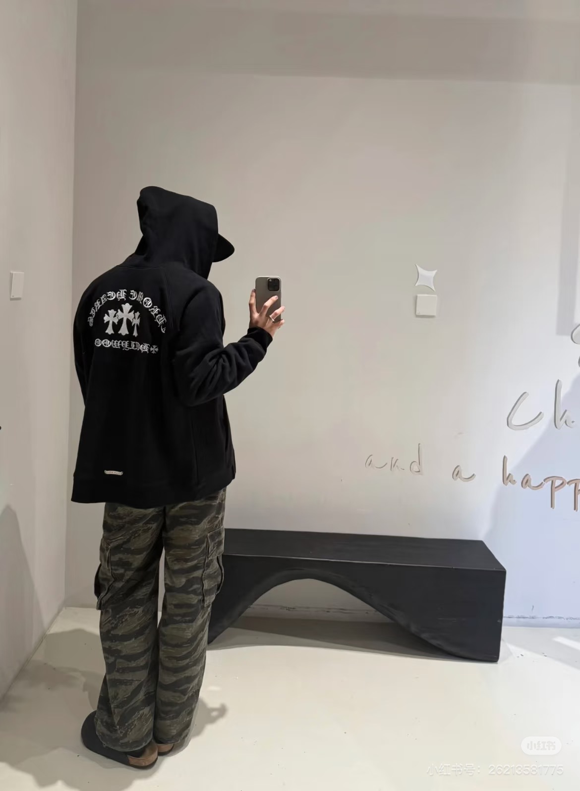 Chrome Hearts Black Zip-Up Sweatshirt with Three Cross Embroidered Letters Sizes S-XL