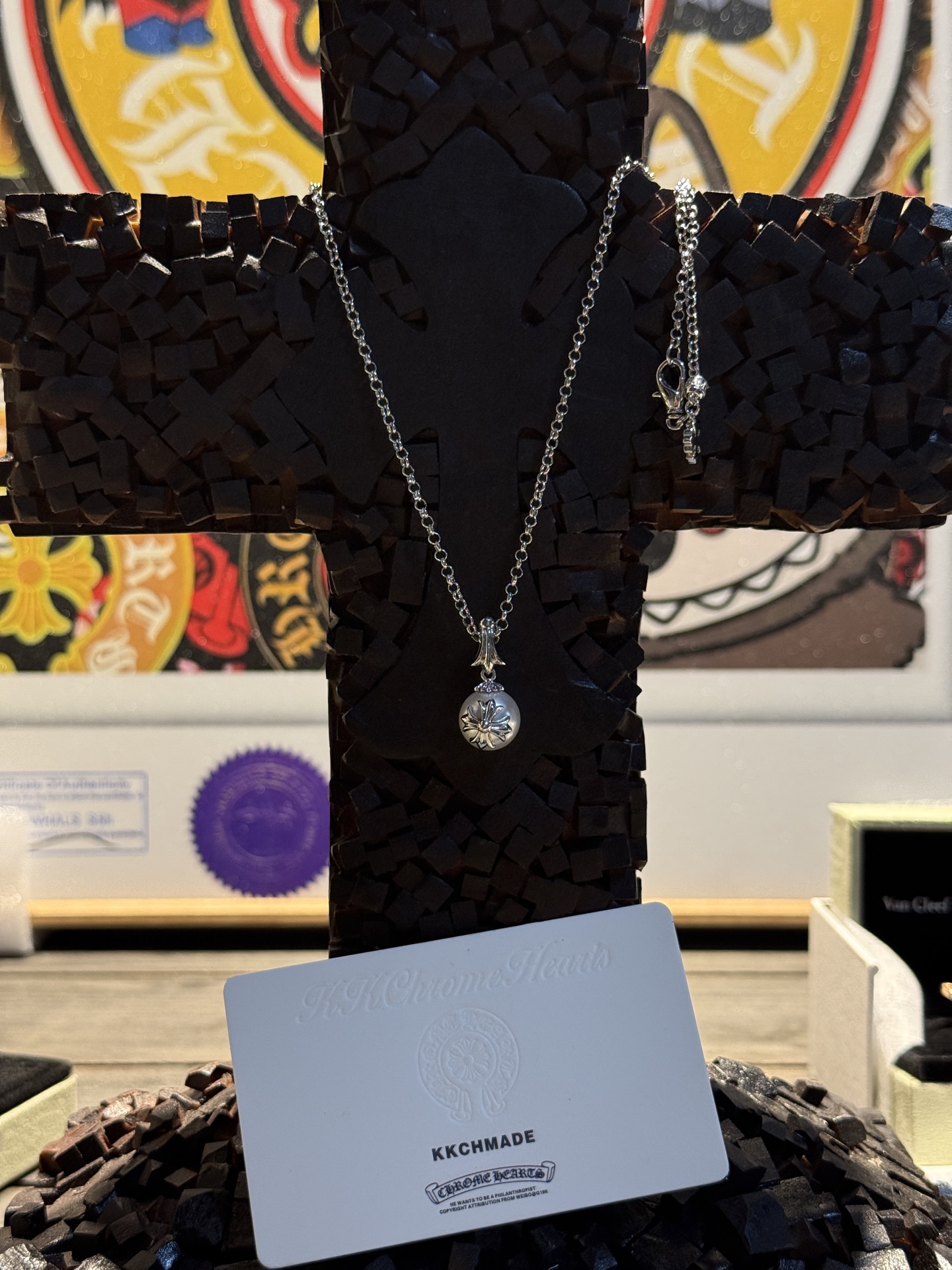 MIKI x CH Century Collaboration 💥Large Cross Pearl Necklace - Goddess Style