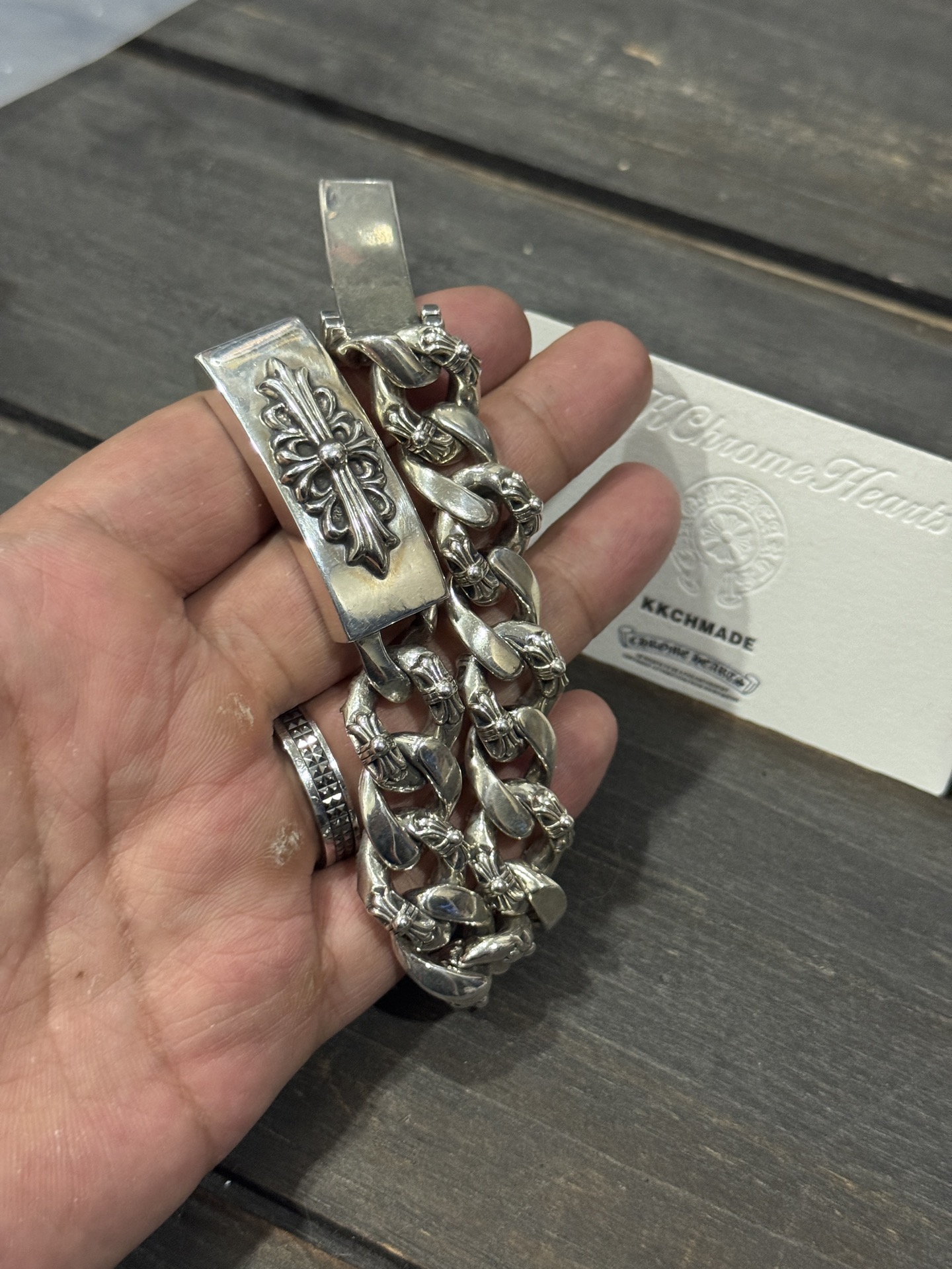 Custom-made wide half-flower guardian bracelet for our clients. Extra heavyweight, unlike the smaller, inferior versions available on the market.