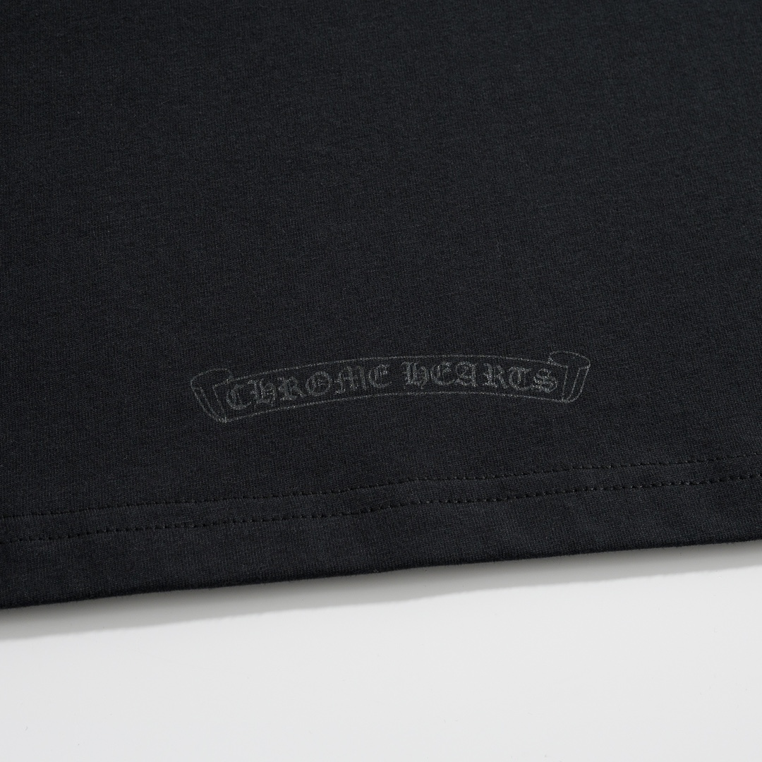 CH Chrome Hearts Sanskrit Long-Sleeve T-ShirtCustom-made comfortable cotton fabric, chest pocket design, Sanskrit print on collar and sleevesSizes S-XL