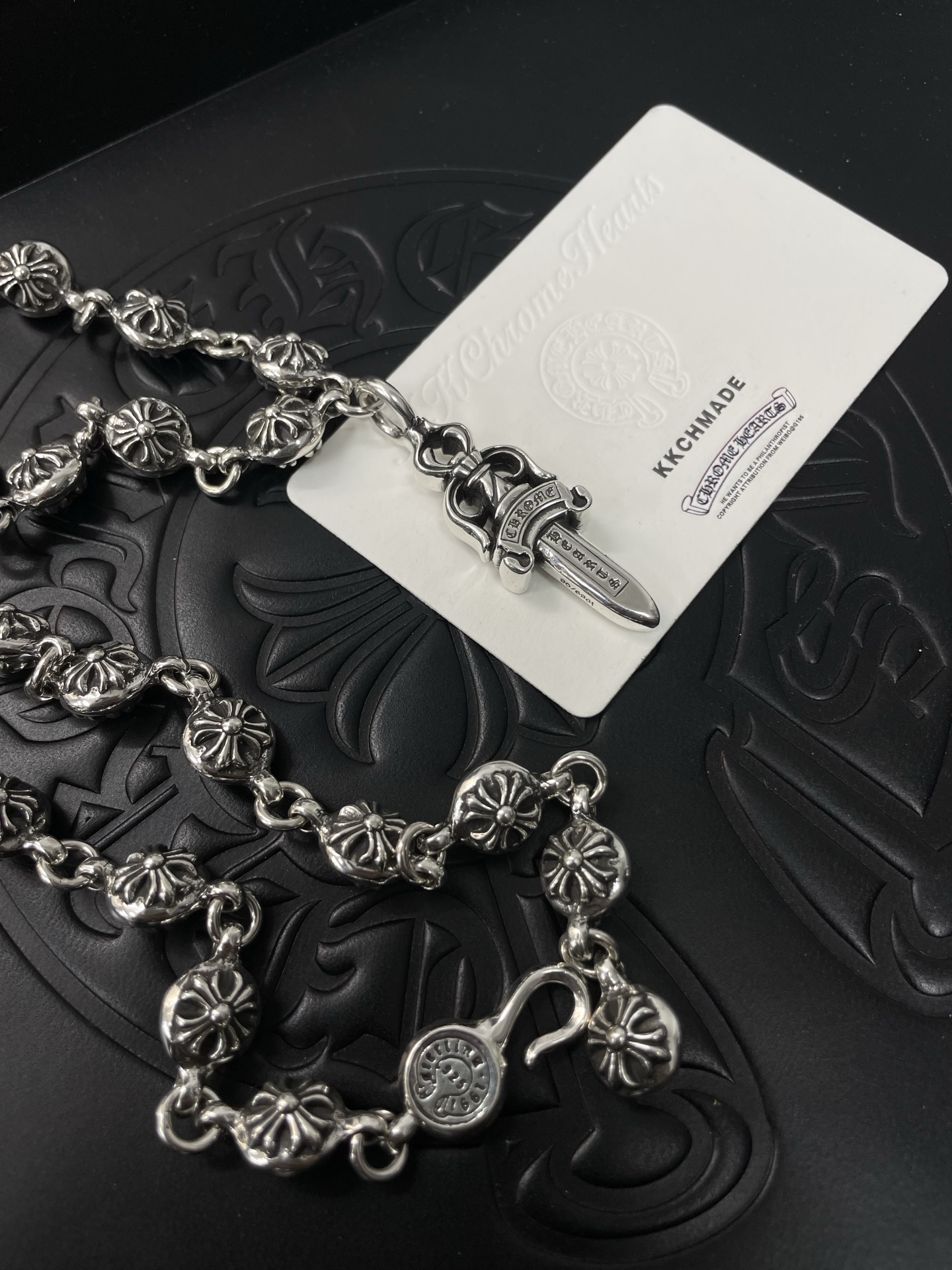 Customer order: Cross-shaped floral ball, sword binding chain