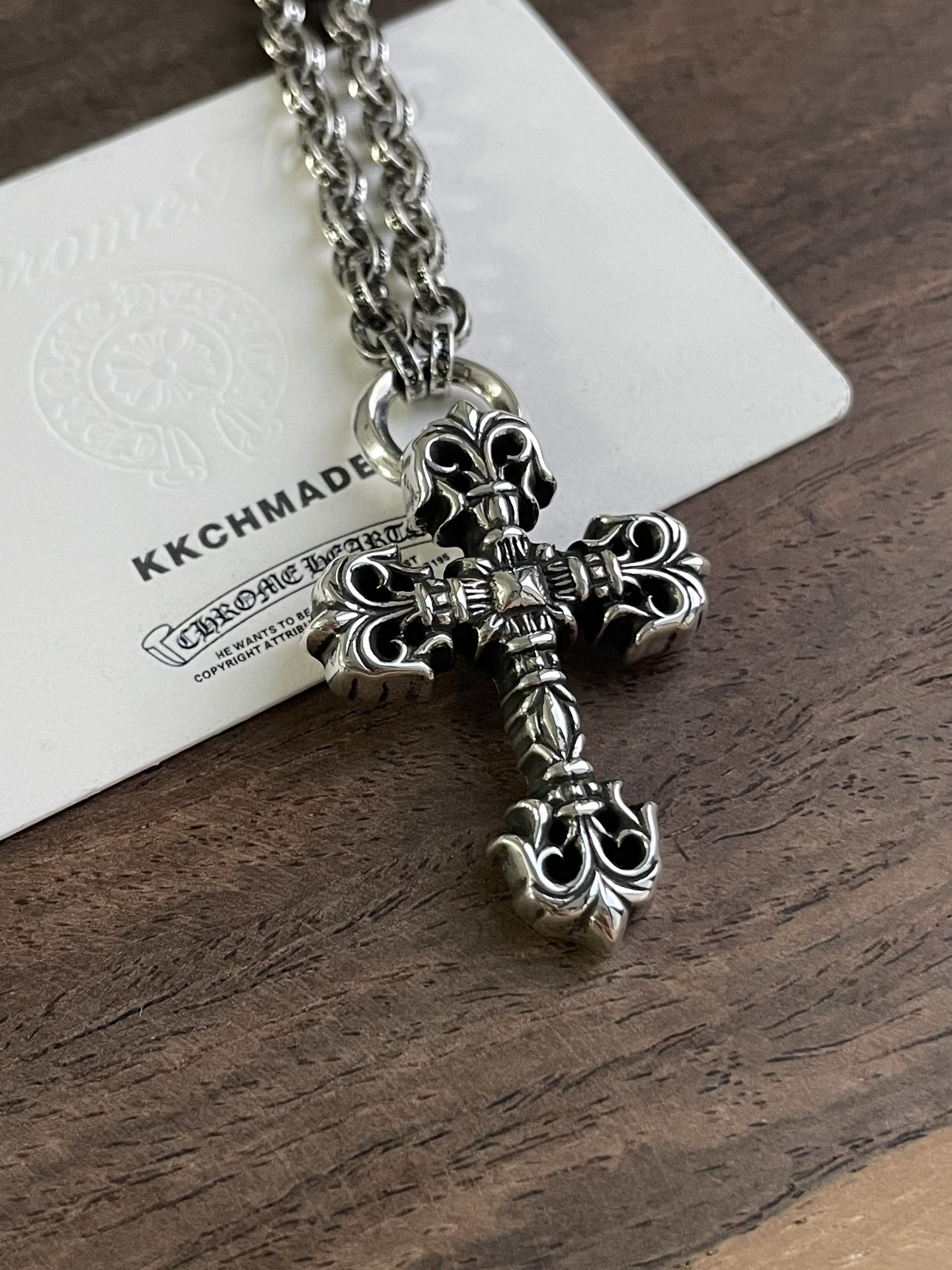 Customer order 🔝 Flame Cross + Letter Chain Binding Style