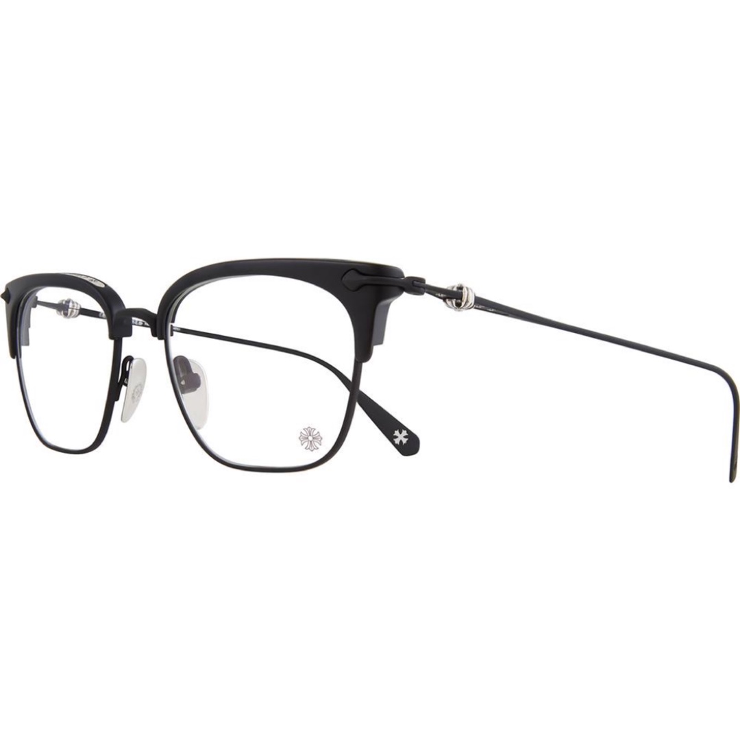 Chrome HeartsXue Zhiqian's Sluntradiction Eyeglasses - Directly disassembled and developed from authentic frames costing over 10,000 RMB. Fully launched in mid-August (Frosted Black, Translucent Gray, Black Silver, Black Gold) – exclusively availab