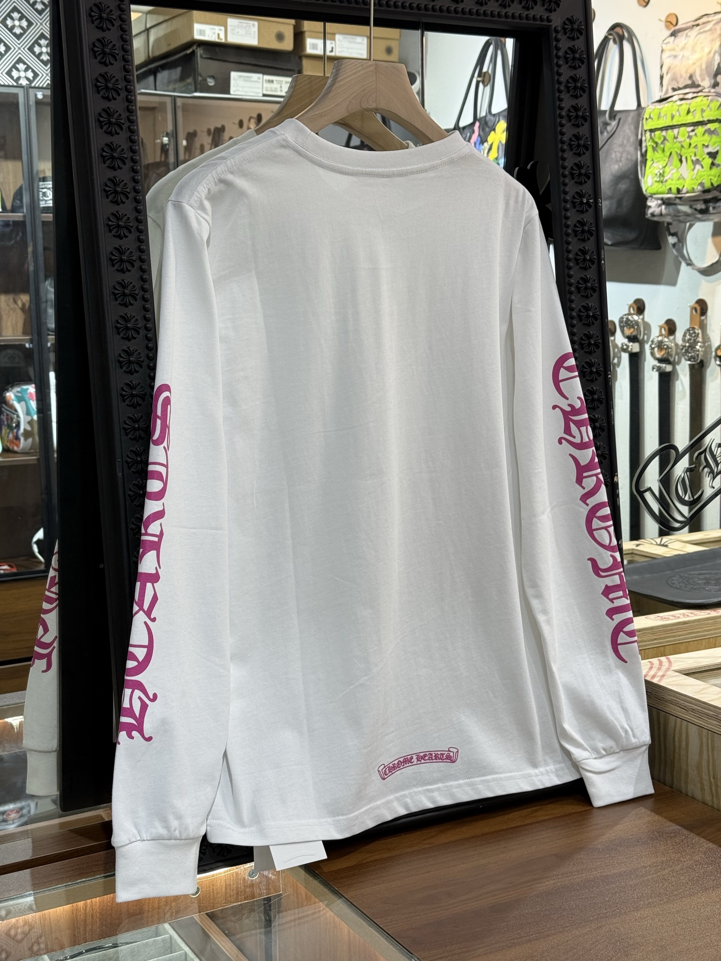 Chrome Hearts Long-Sleeve T-Shirt with Sanskrit Lettering on the Neckline and ArmsSizes: S M L XL XXL