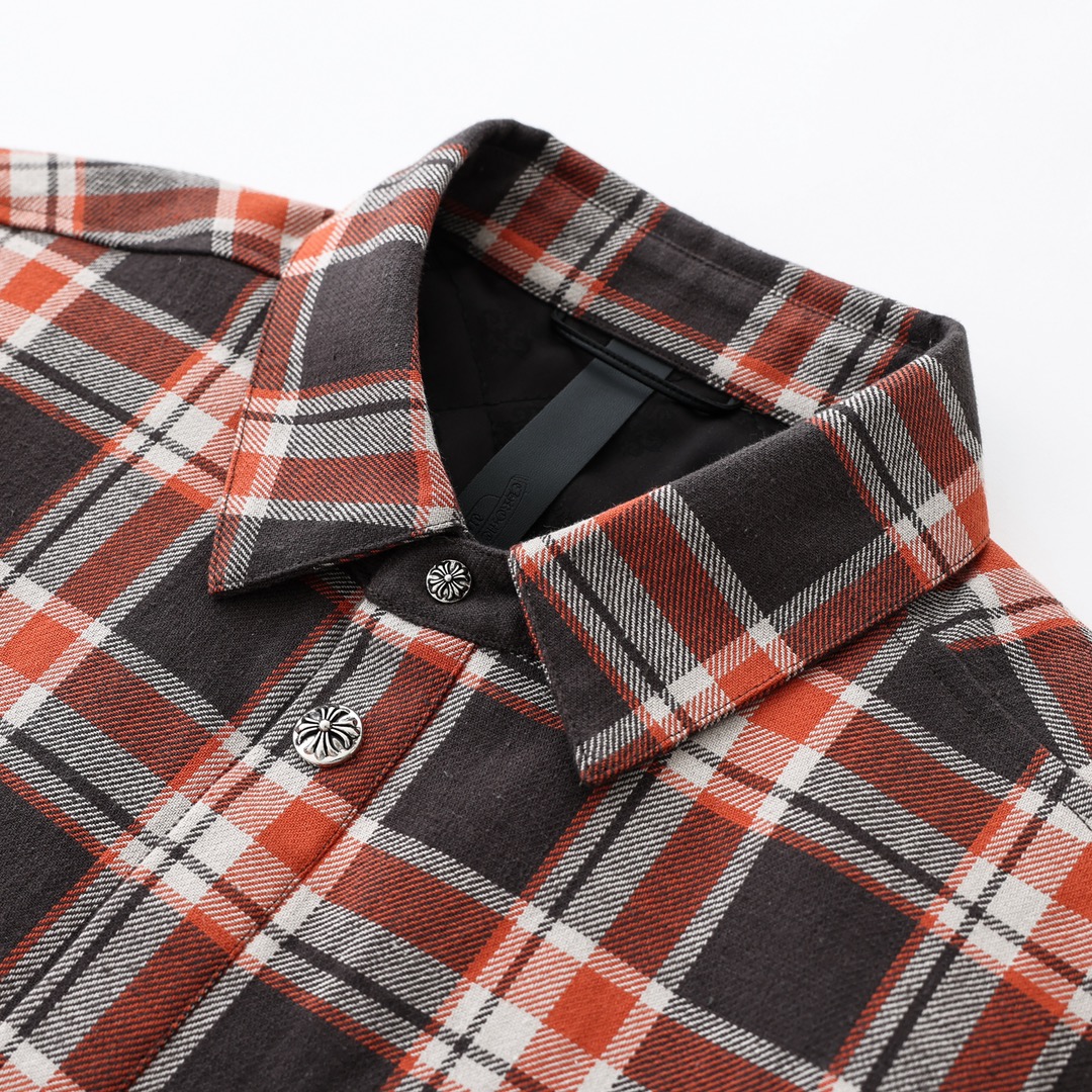 CH New Orange-Yellow Plaid Cotton Jacket with Printed Arms. All Sizes Available Now. Original version purchased from Hangzhou Guozhuan 21442. Made with 11-count double-ply 240g cotton yarn (260g after washing). Laser infrared positioning. Hand-cut fo