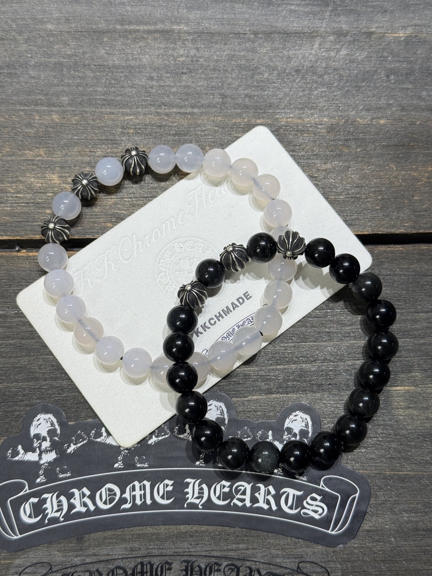 Couples' orders for silver bead bracelets continue to be a hot seller.