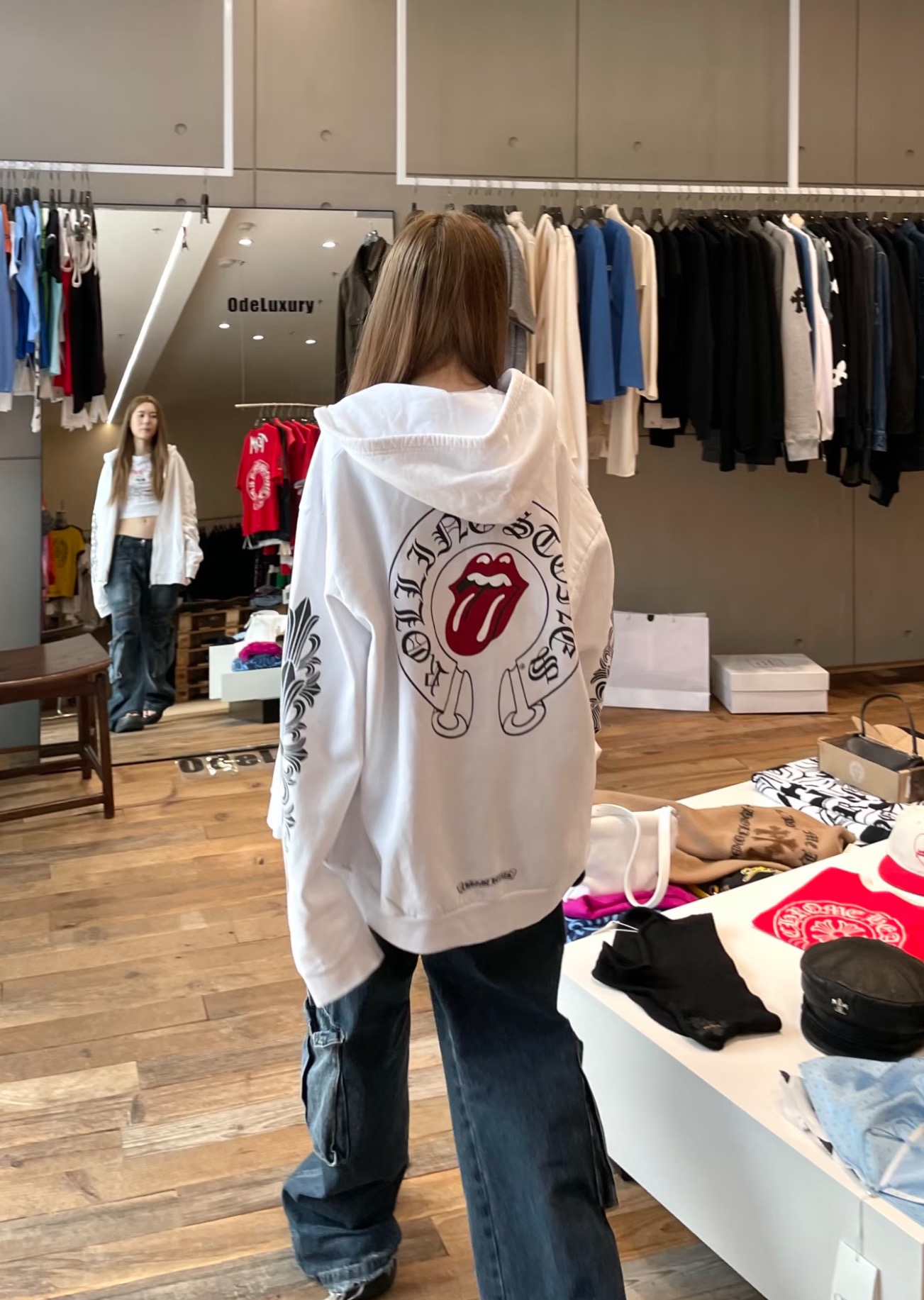 Chrome Hearts Rolling Stone Red Tongue Collaboration Zip-Up HoodieSizes: S M L XL