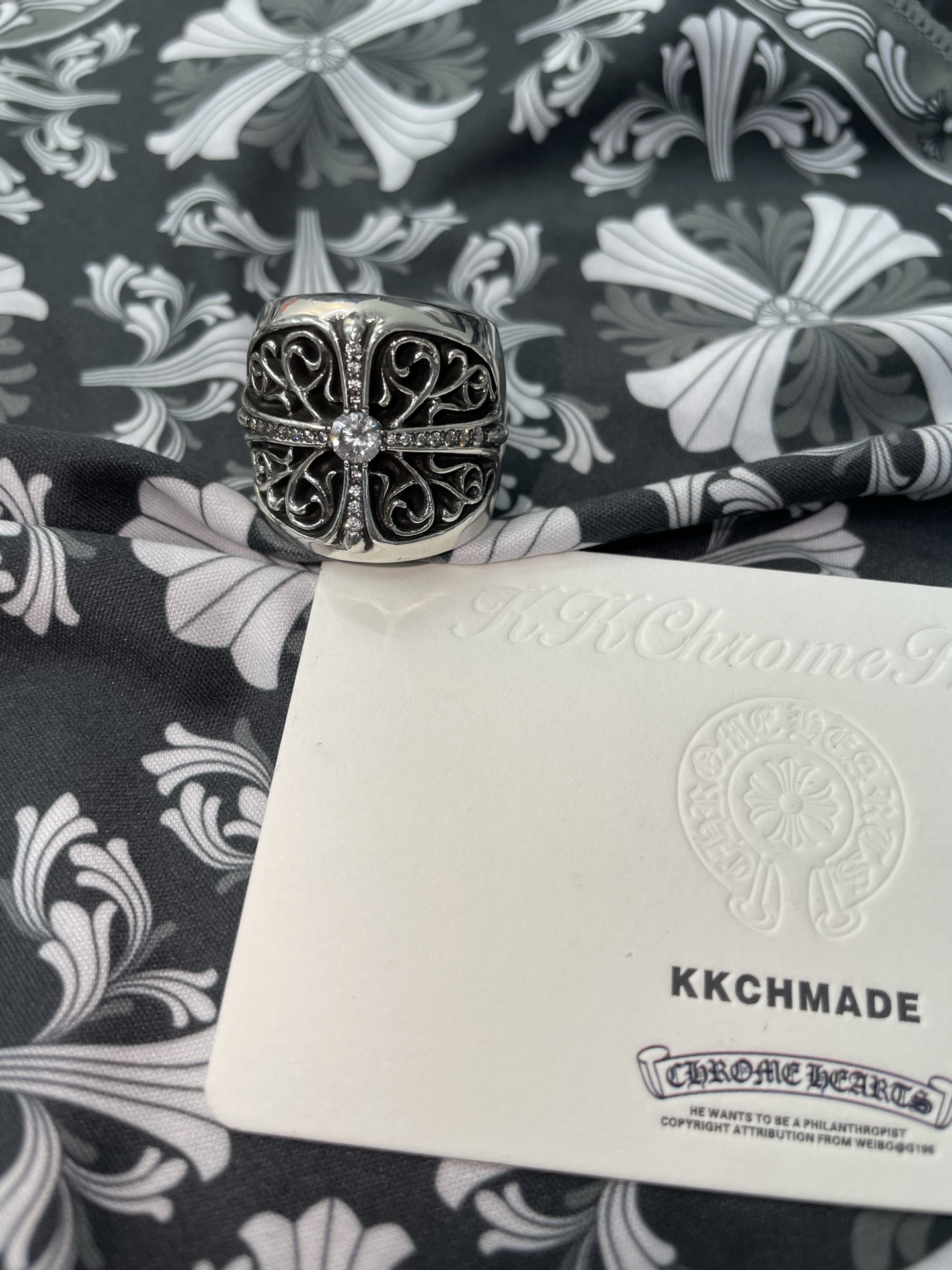 Customer order 🔝Vvs full diamond oval vine cross ring