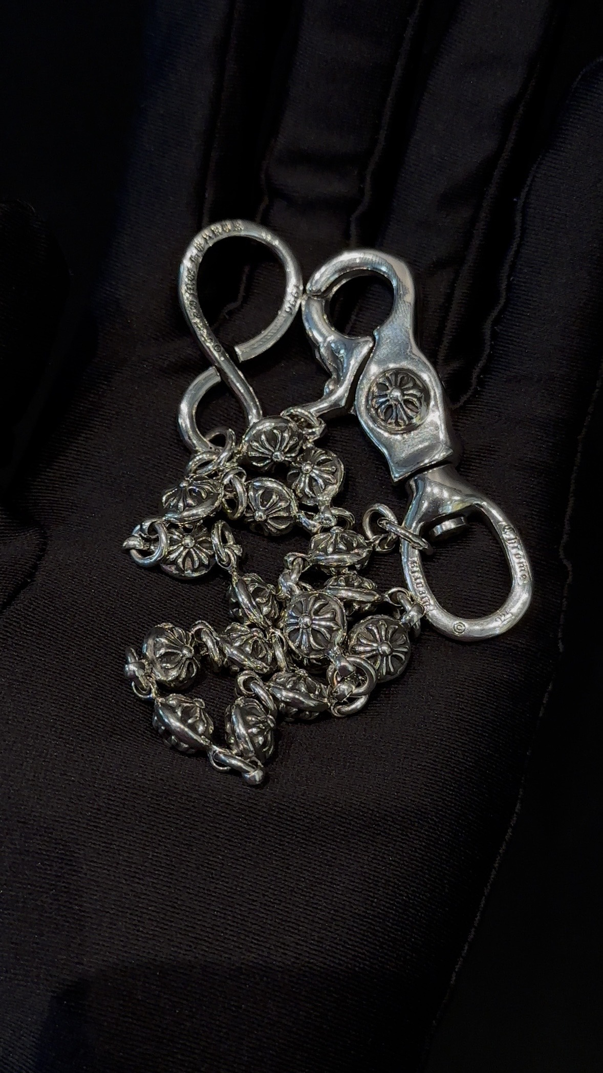 Customer-ordered real photos 📸 16-ball cross flower pattern bag chain pants chainHook and clasp combination, super heavyweight 96g, price drops significantly compared to regular stock