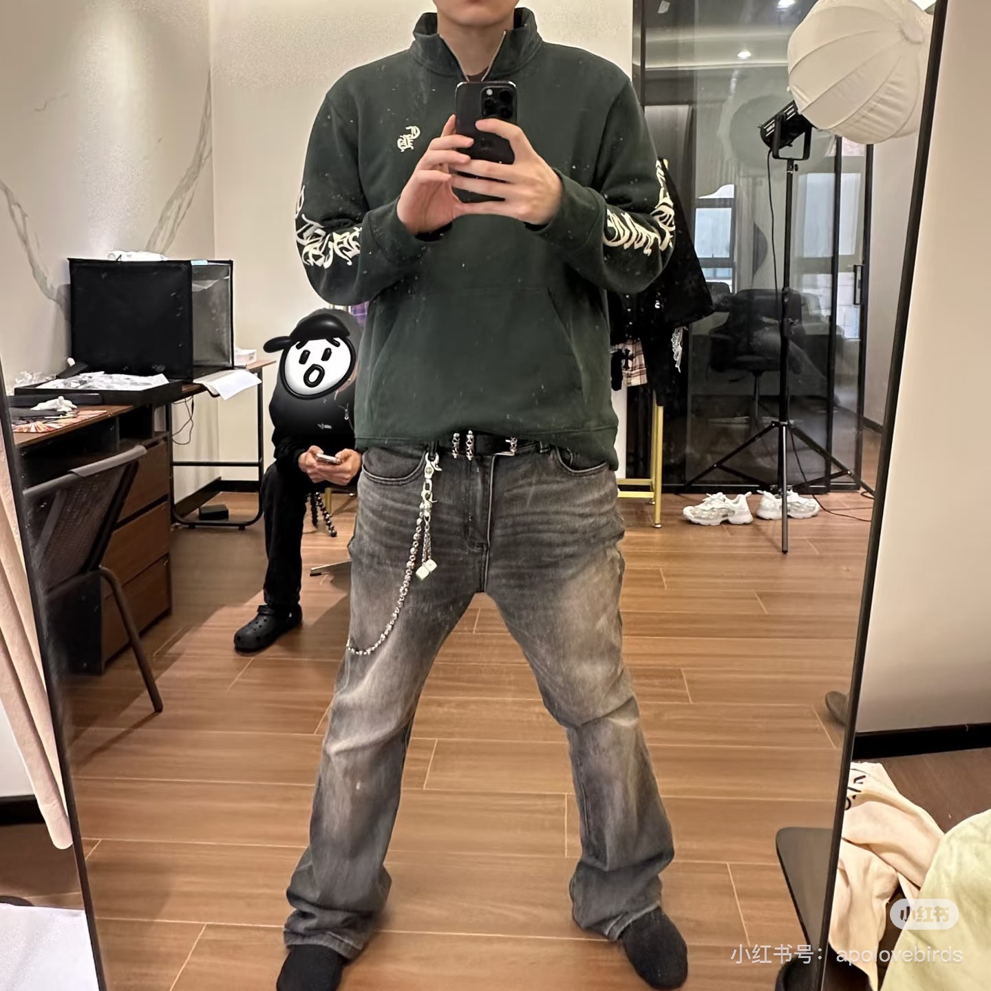 Chrome Hearts New Embroidered Sweatshirt/Hoodie, Olive Green. Exclusive stock, all hardware is original molded and silver-plated.Thin fleece lining. Custom-woven and dyed fabric with consistent heat treatment.Sizes S-XL