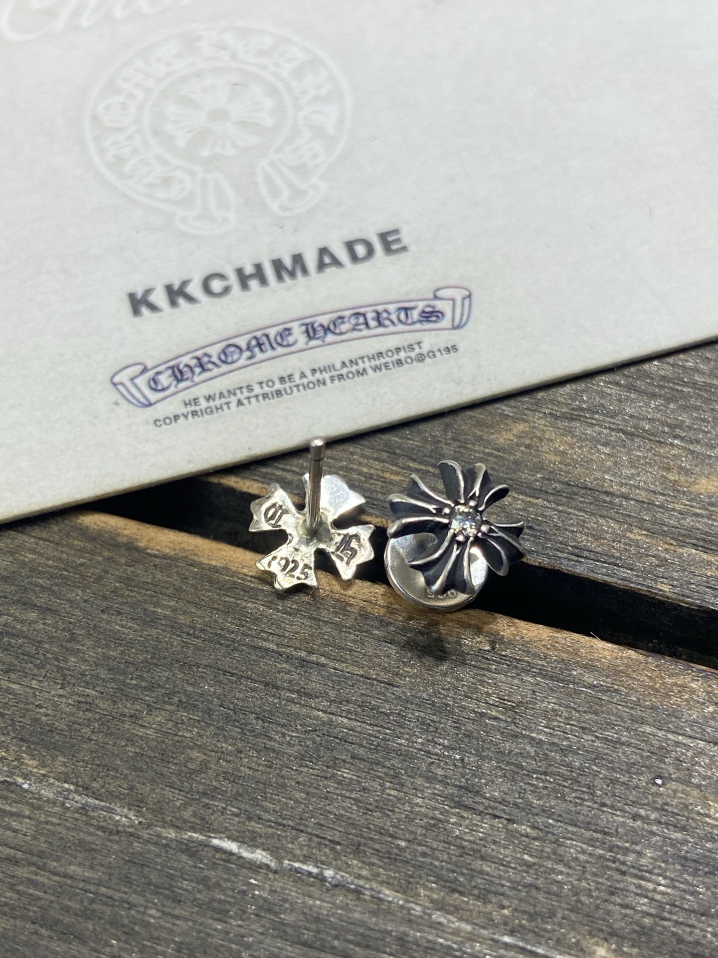 Customer order 🔝 Single diamond square cross flower earrings VVS setting