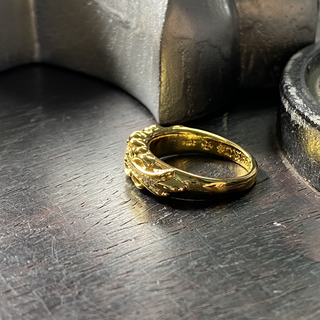 Authentic KkChrome Hearts 22k Gold Keeper Ring