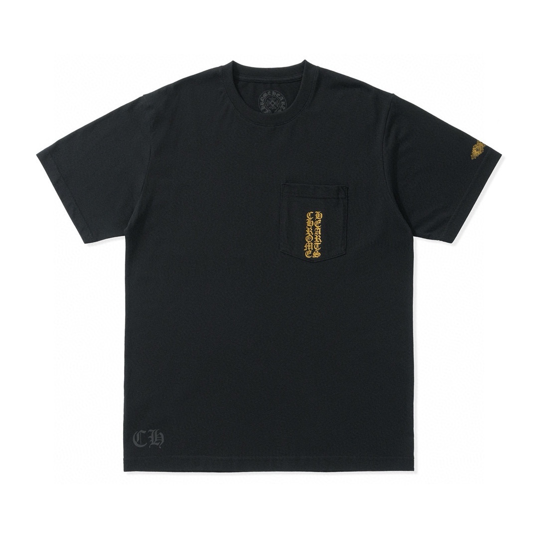 CH Hong Kong Exclusive Gold Glitter Short-Sleeve T-ShirtOriginal Design, Top-Tier Details, 1:1 Custom-Made to Y Version, Unisex, Sizes S-XL