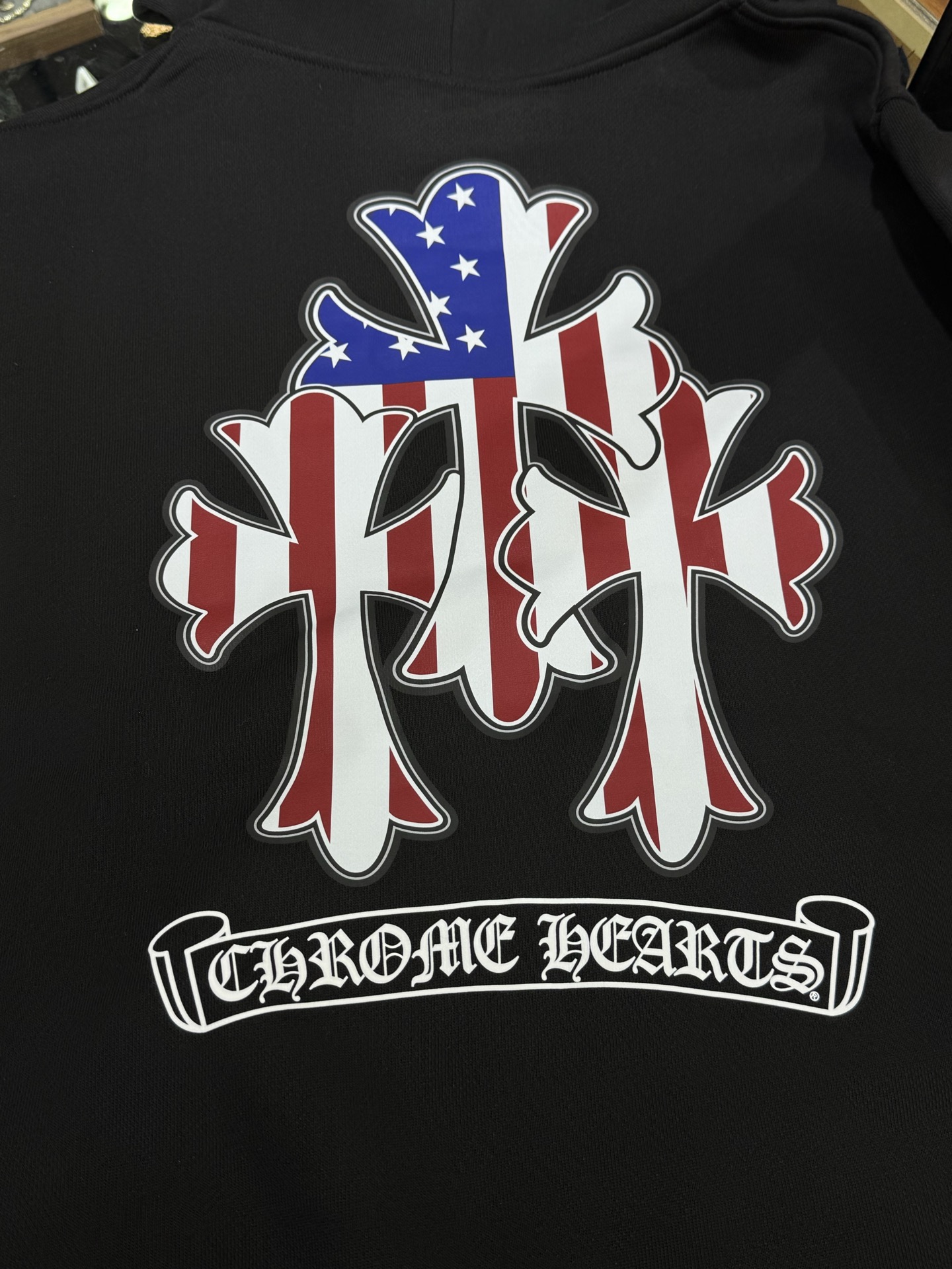 Chrome Hearts American Flag Cross Zipper HoodieSize: S M L XL