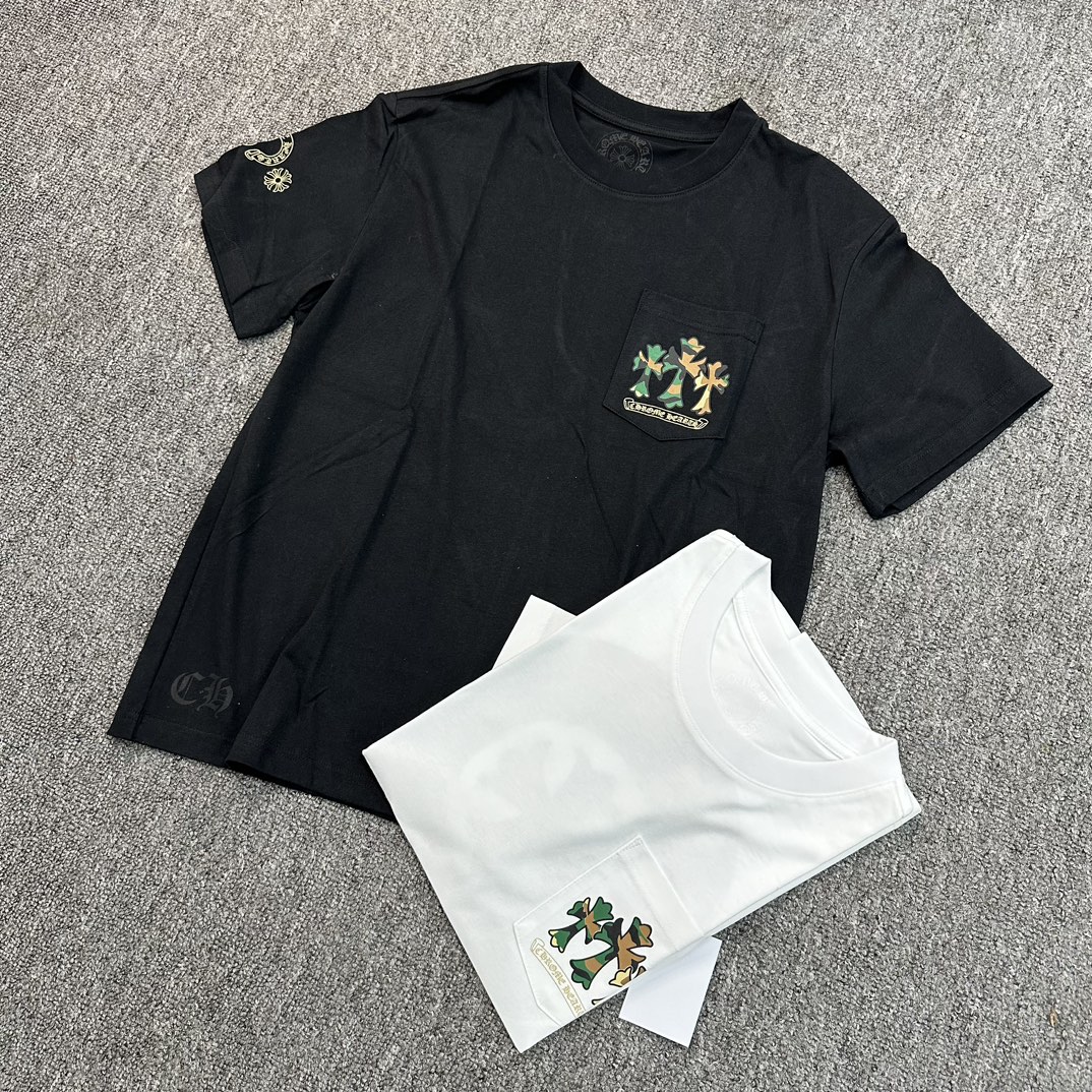 Chrome Hearts CH 23FW Camouflage Short-Sleeve T-ShirtFabric: 220g pure cotton, imported ink 3D printing, different from other versions on the market with incorrect color matching. Bulk stock available for immediate shipment.Sizes: S M L XL
