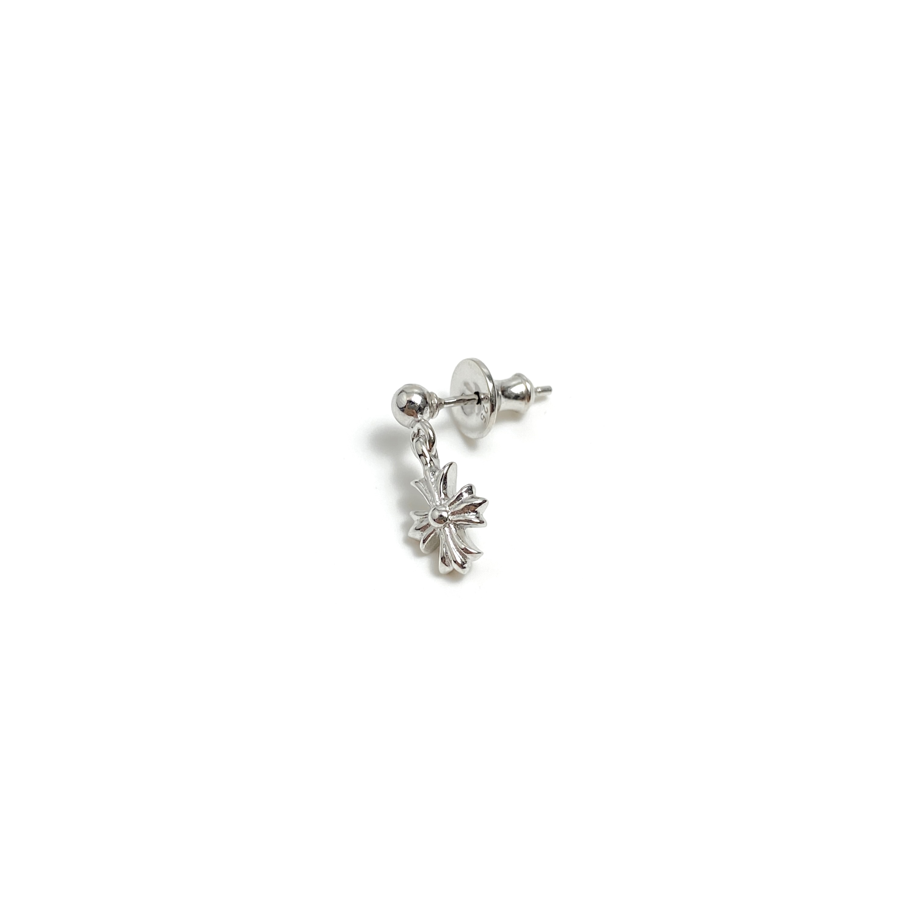 Chrome Hearts Platinum Plated Cross Earrings