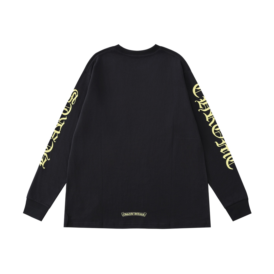 CH's new Sanskrit print long-sleeved shirt with collar. Available in three colors and all sizes. Original Hong Kong import, purchased for 8399. Made of 220g 100% cotton. The print uses a foaming process. Custom accessories. High-quality workmanship f