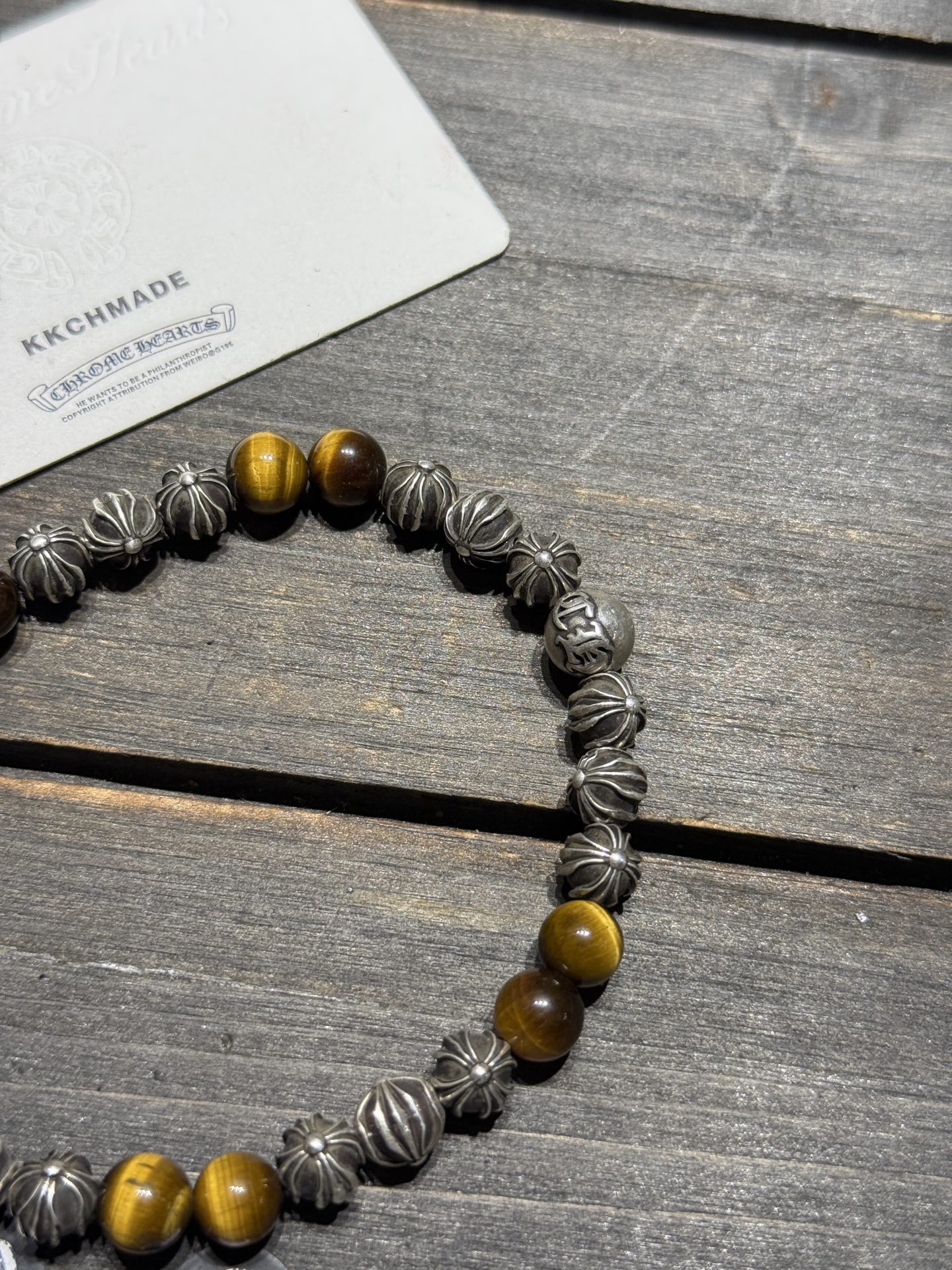 Customer ordered 19 tiger's eye silver bead bracelet. Fully enclosed, genuine.