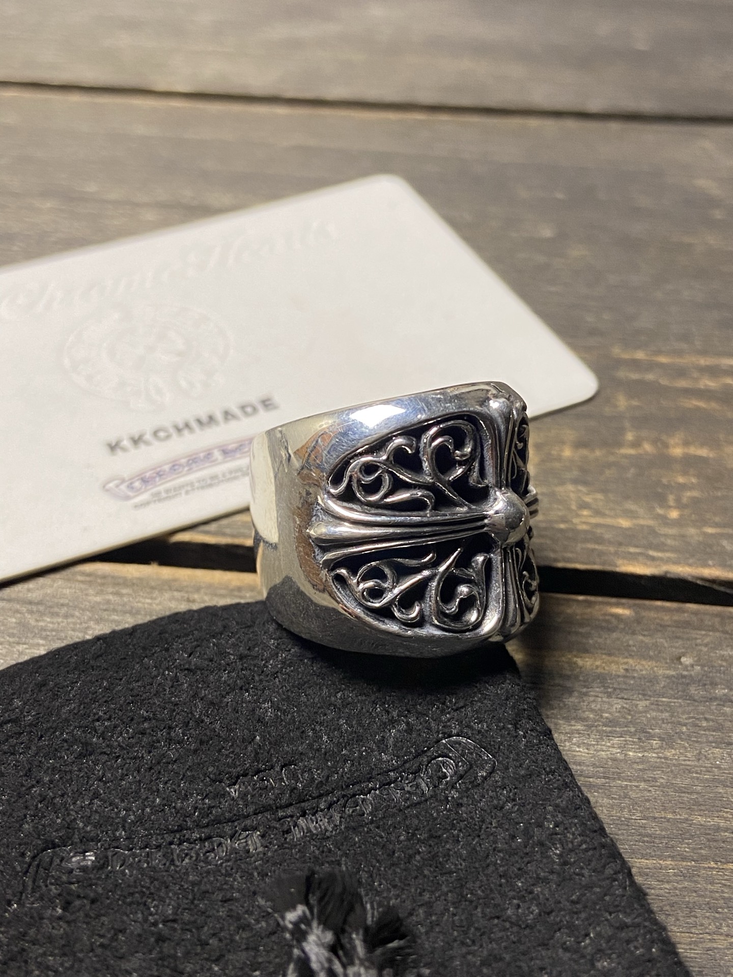 Oval cross vine ring, all sizes in stock.