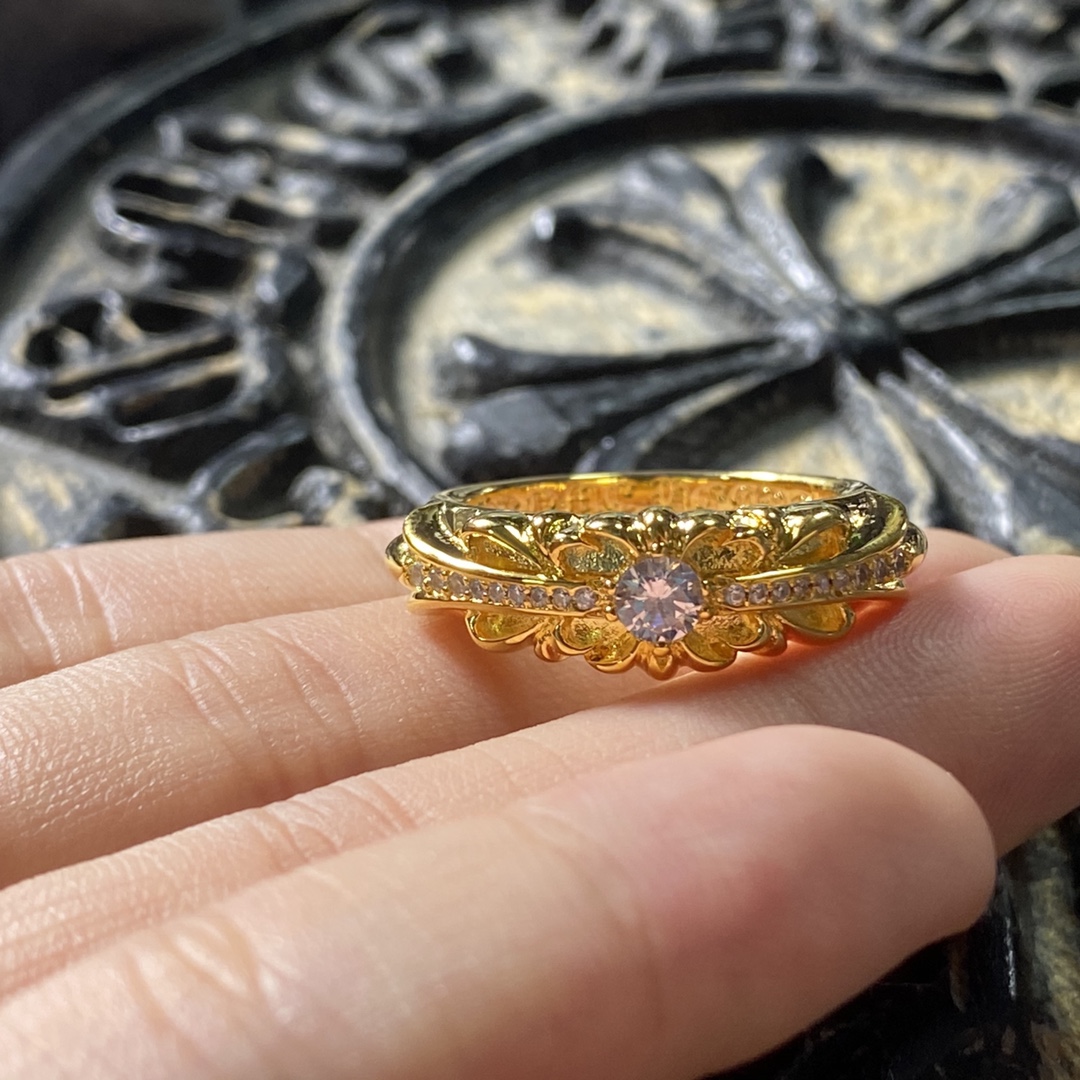 Authentic KkChrome Hearts 22k Gold Keeper Ring